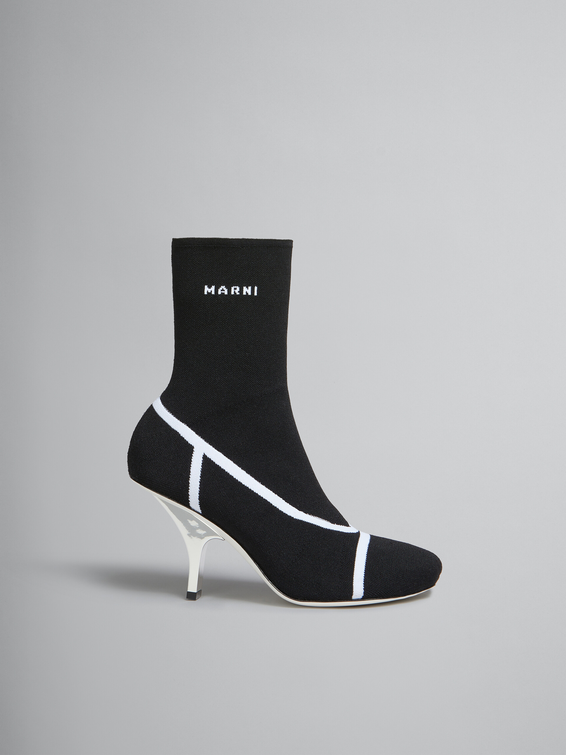 Bottines chaussettes Fancy en maille stretch noire - Bottes - Image 1