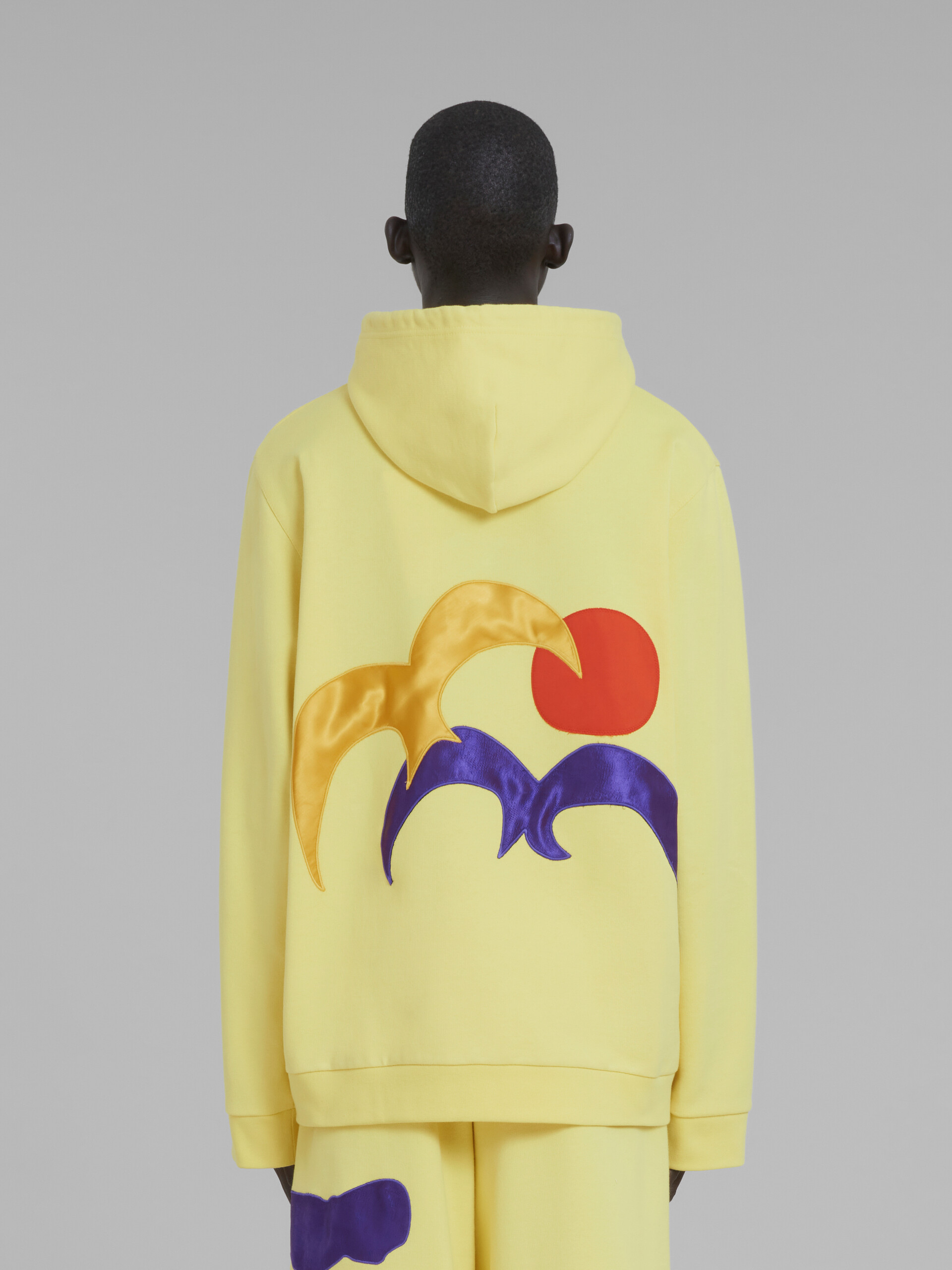 Marni x No Vacancy Inn - Acid yellow bio cotton hoodie with embroidery - Sweaters - Image 3