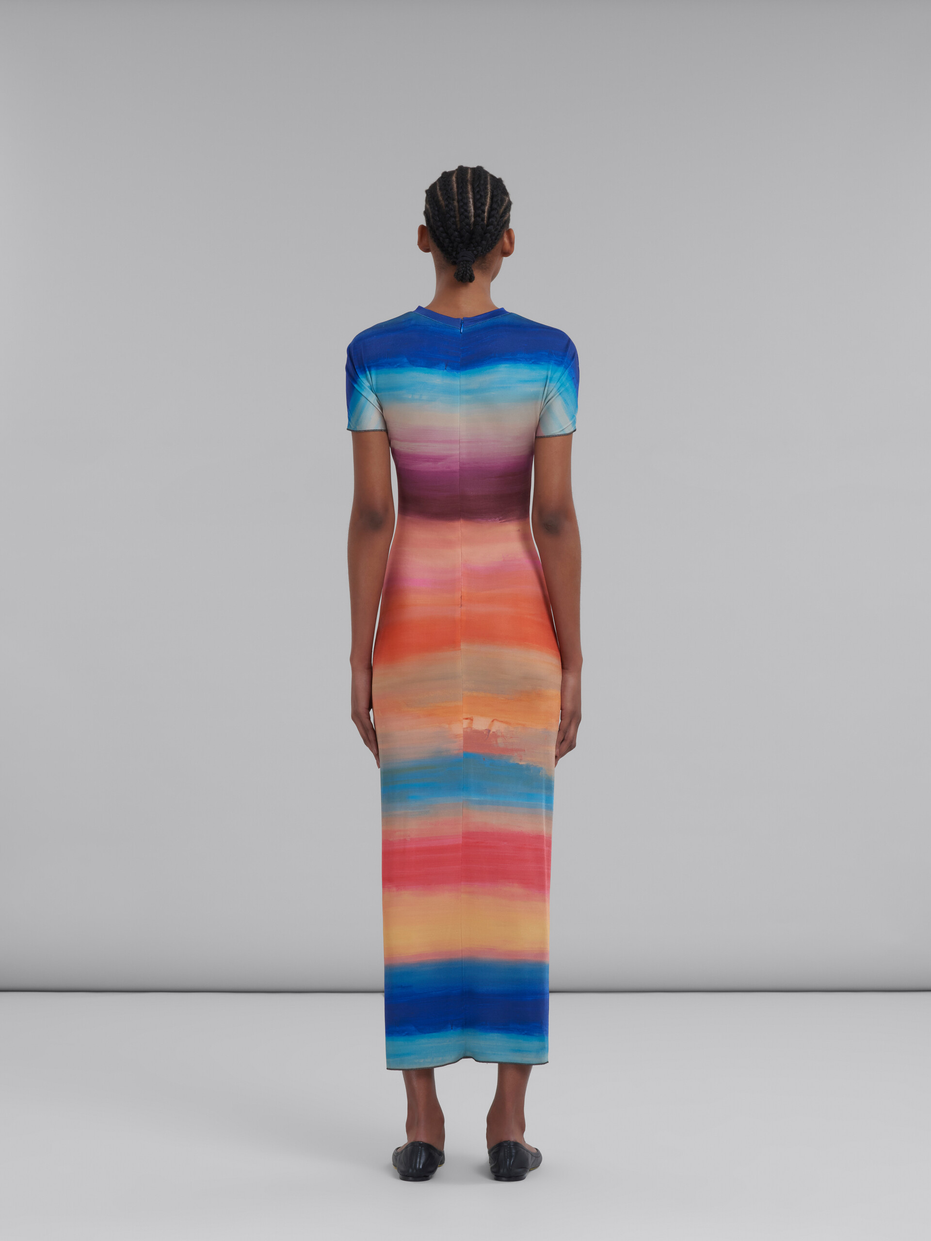 Multicoloured viscose dress with Dark Side of the Moon print - Dresses - Image 3