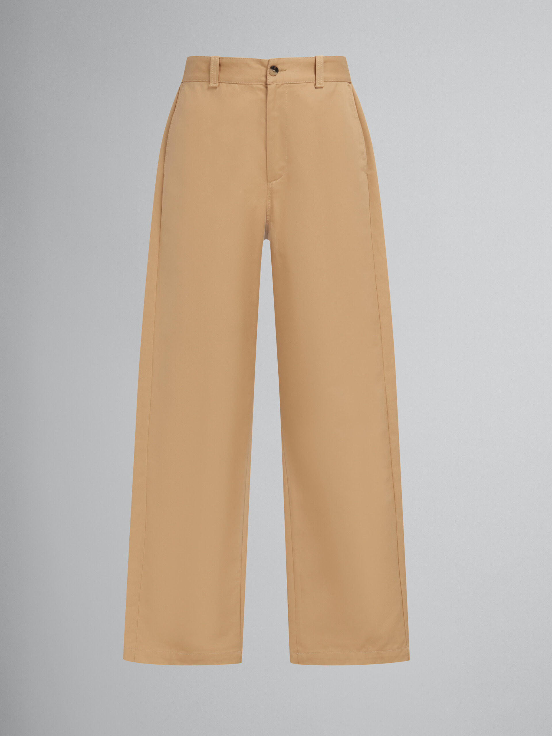 Pantalón de gabardina ecológica azul con logotipo en la parte trasera de la cintura - Pantalones - Image 1