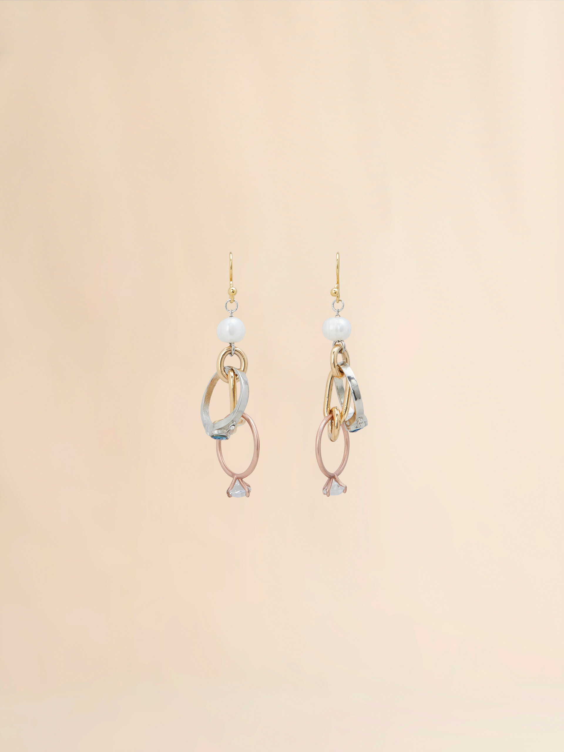 Drop earrings with chains and rings - Earrings - Image 1