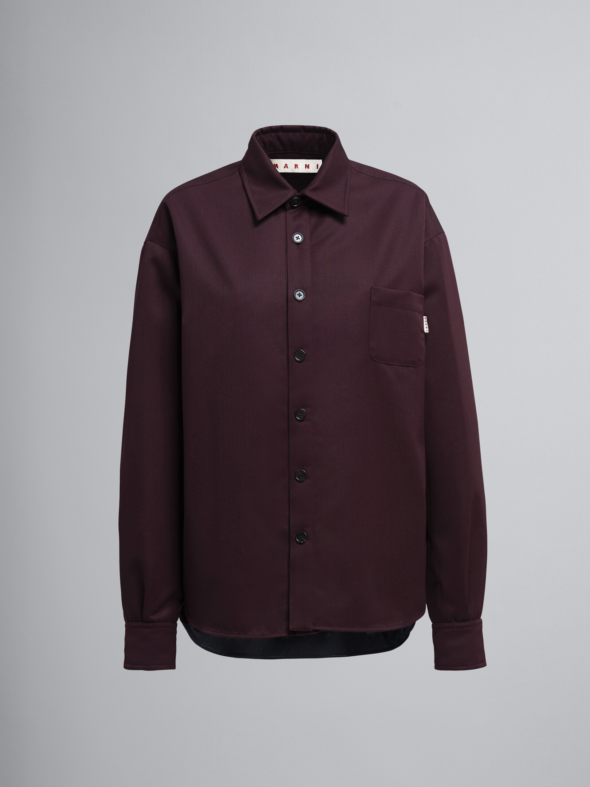 Yarn-dyed  wool gabardine overshirt - Jackets - Image 1
