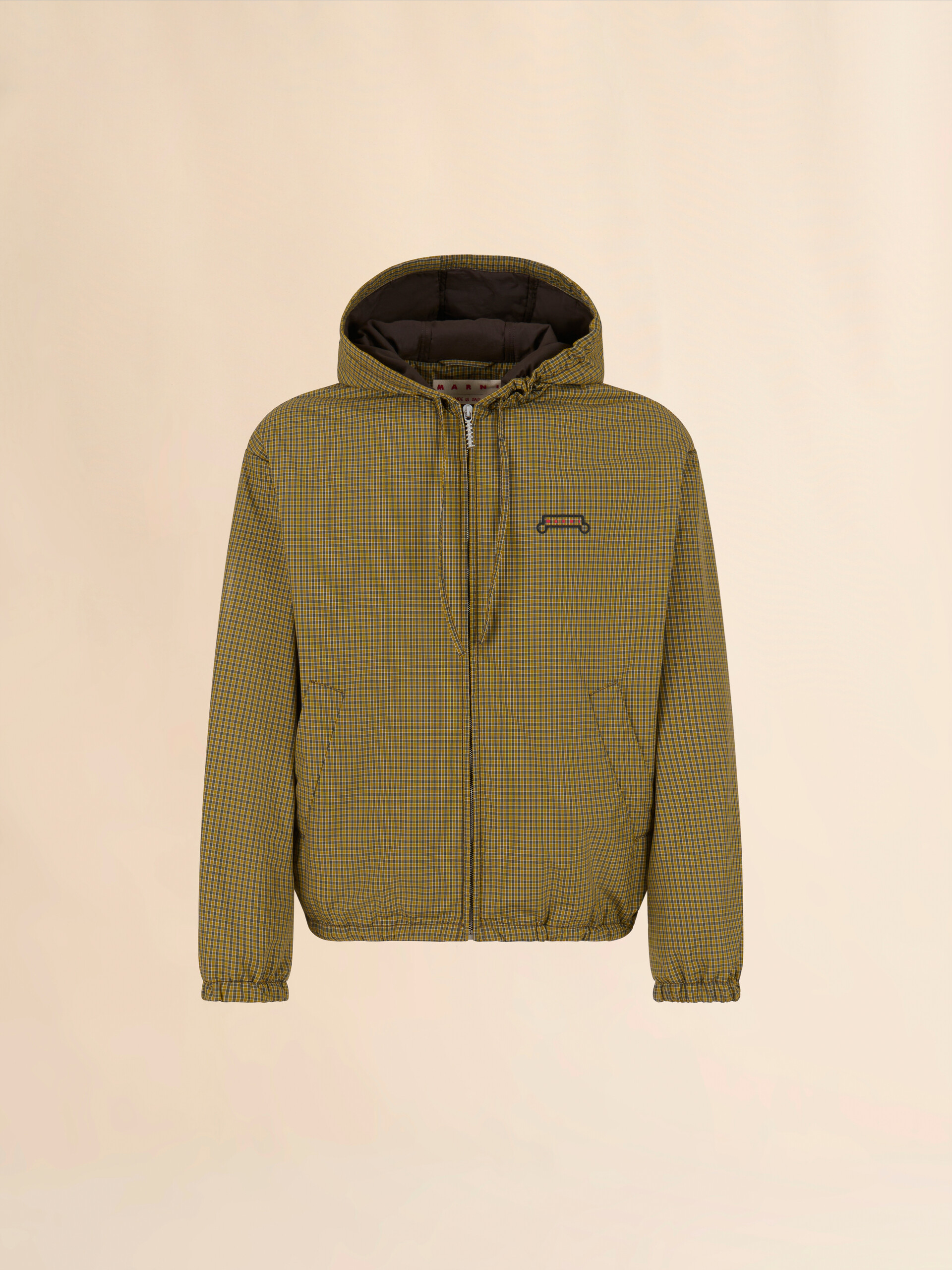 Yellow and black checked nylon jacket with Trunkaroo logo - Jackets - Image 1