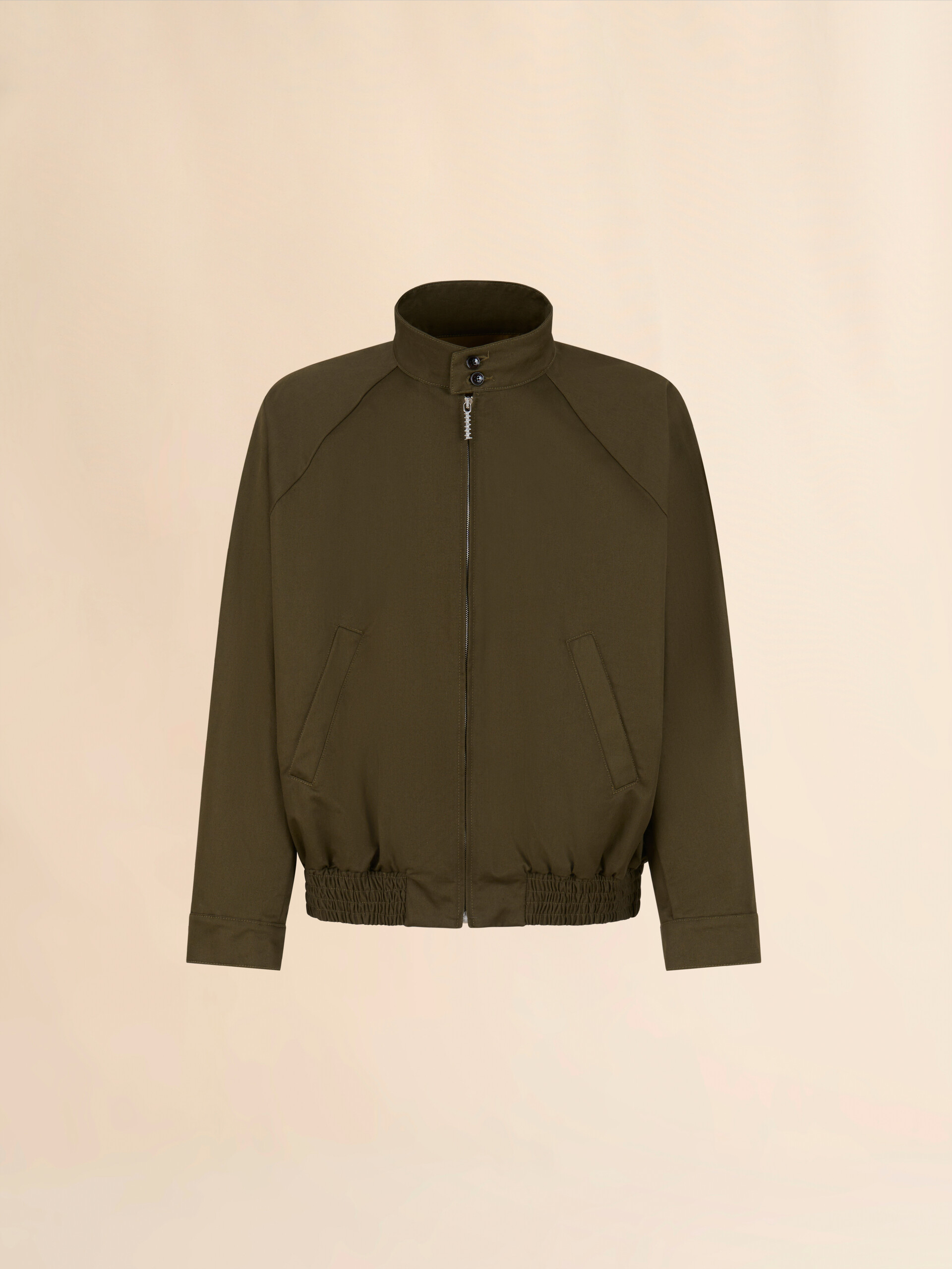 Deep green organic gabardine bomber jacket - Jackets - Image 1