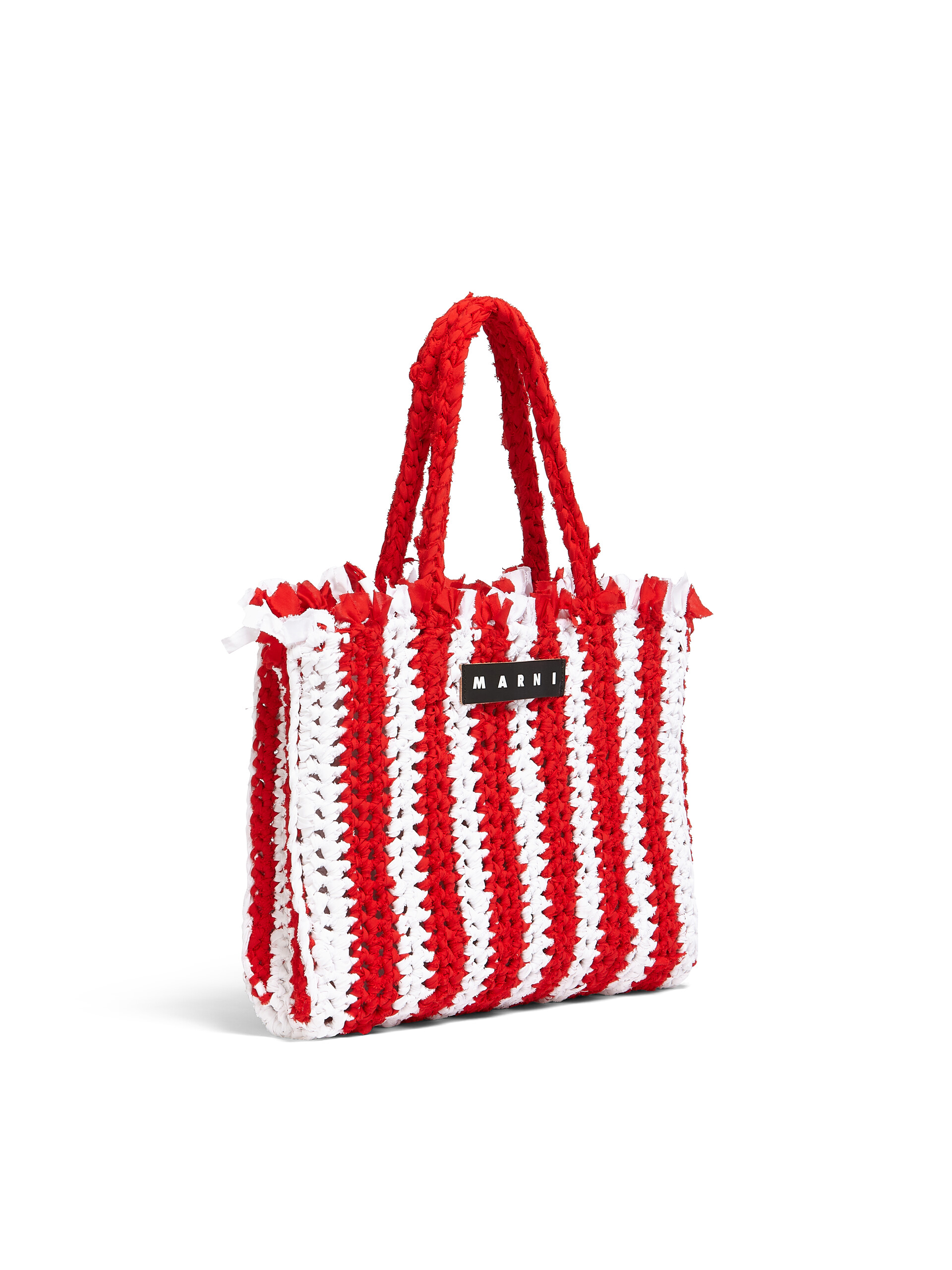 MARNI MARKET bag in white and red cotton - Bags - Image 2