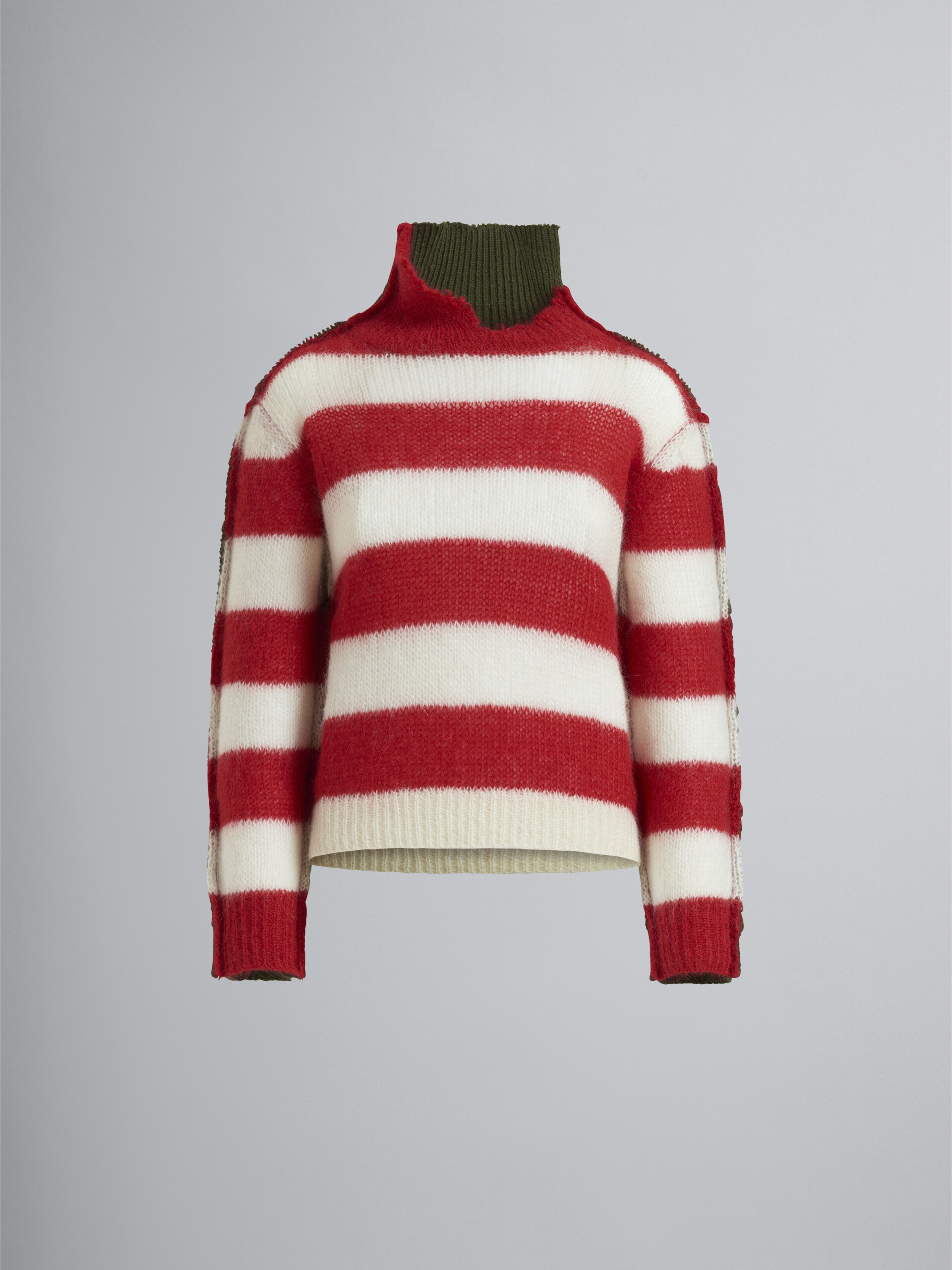 Striped wool and mohair turtleneck sweater - Pullovers - Image 1