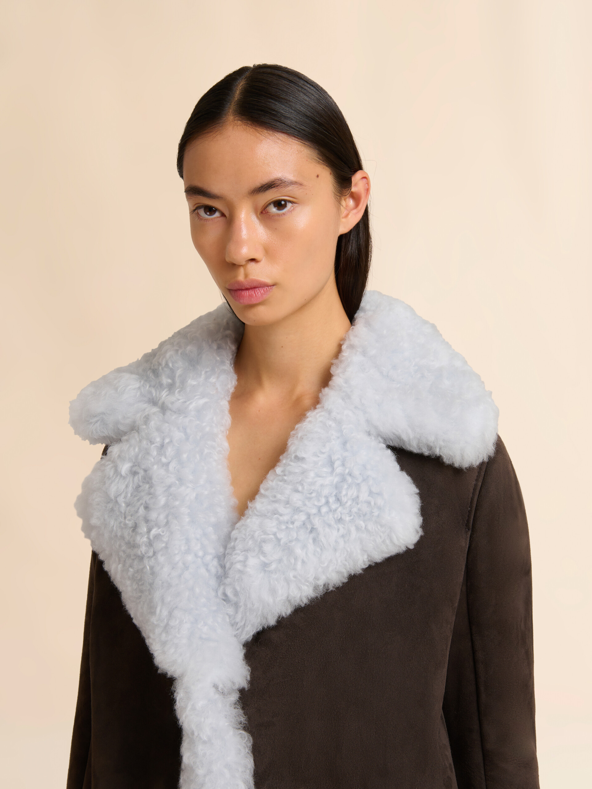 Chaqueta oversize de borreguito marrón - Chaquetas - Image 4