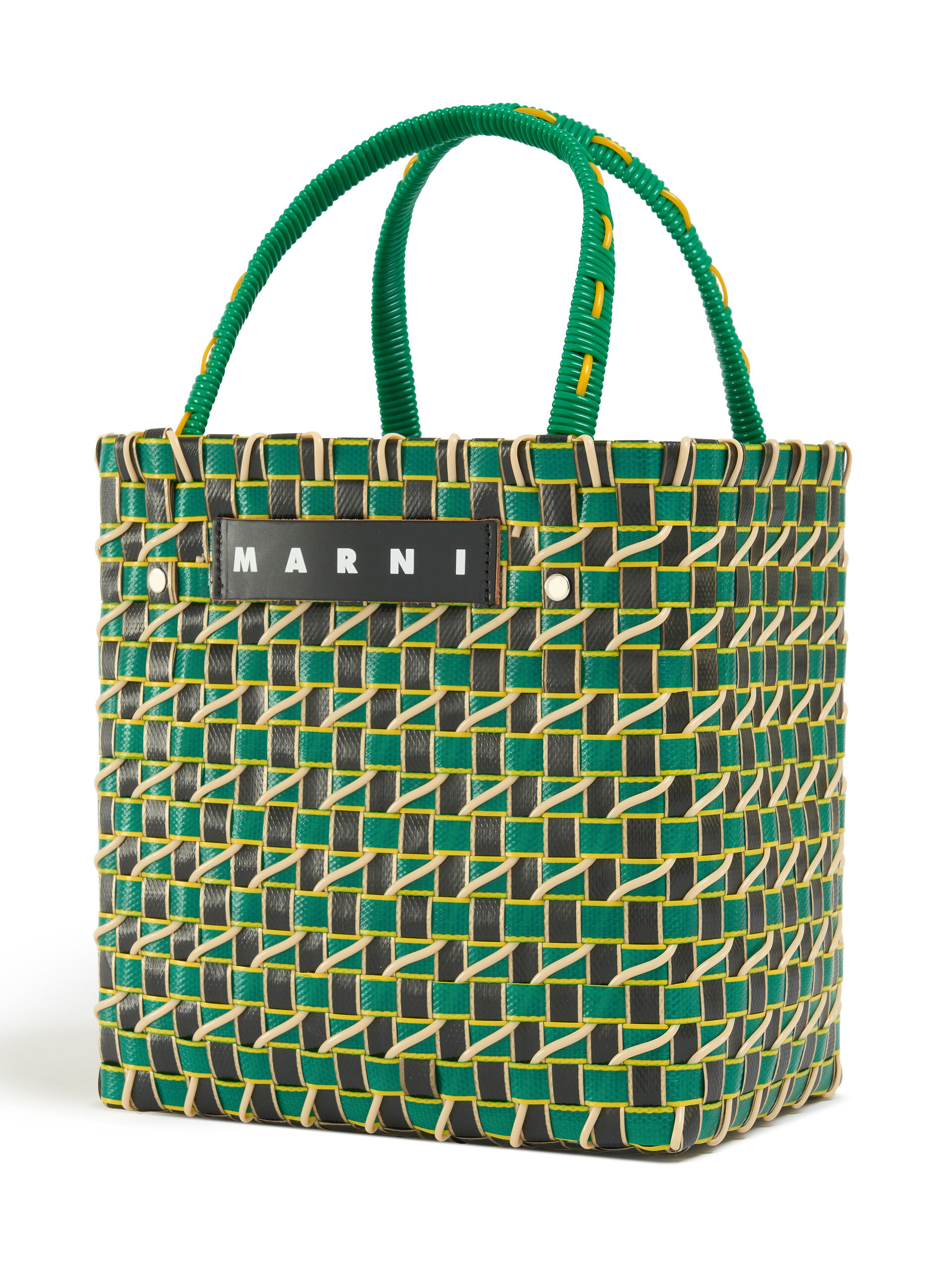 Brown Marni Market Diagonal Cable Mini Basket Bag - Shopping Bags - Image 4