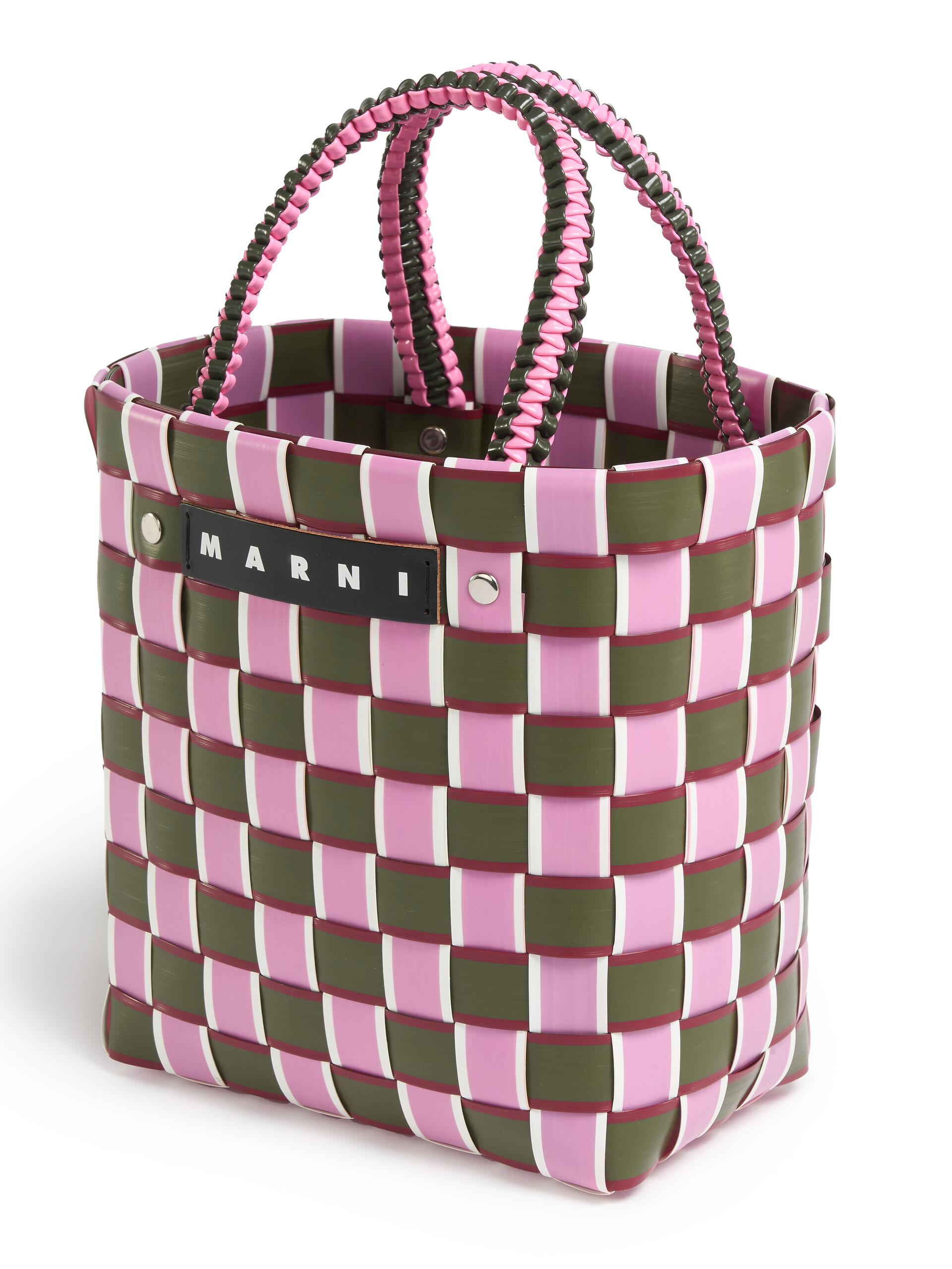 オレンジ&ブラック ウォーブン素材製 MARNI MARKET TAPE BASKETバッグ - ショッピングバッグ - Image 4