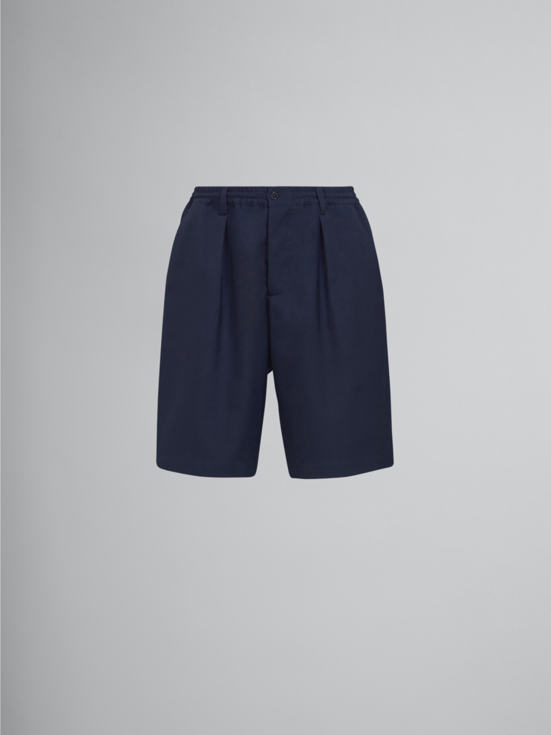 Blue tropical wool Bermuda pants - Pants - Image 1