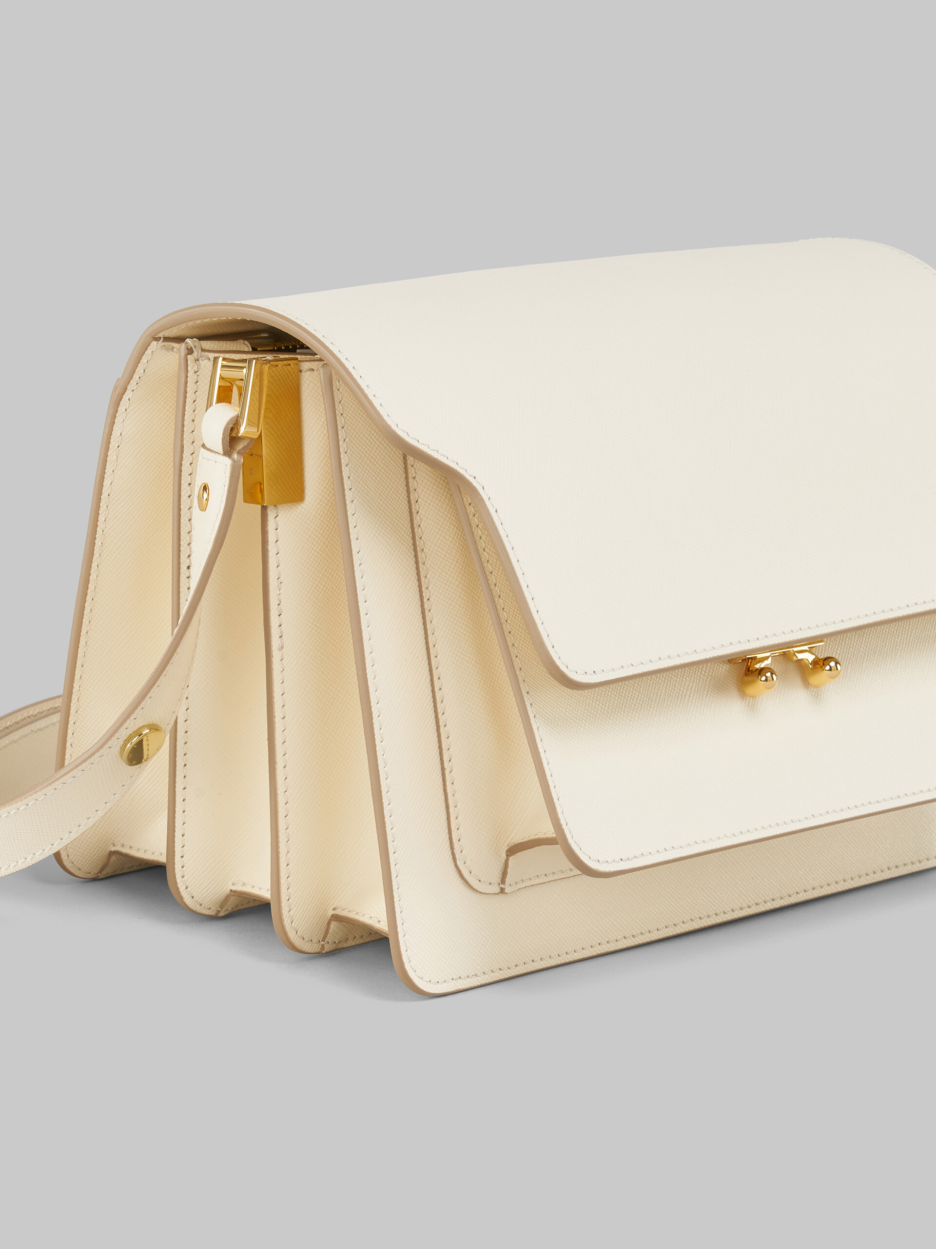 Beige saffiano leather medium Trunk bag - Shoulder Bags - Image 5
