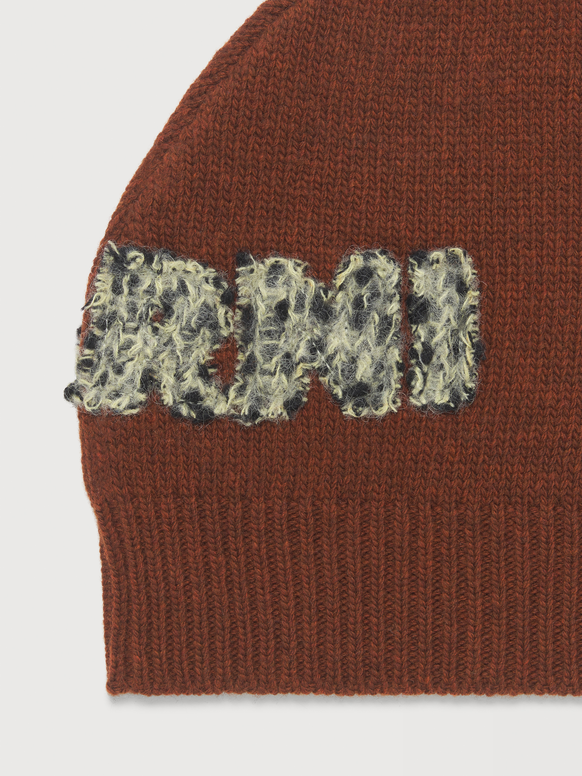 Brown wool beanie with Marni lettering - Hats - Image 2