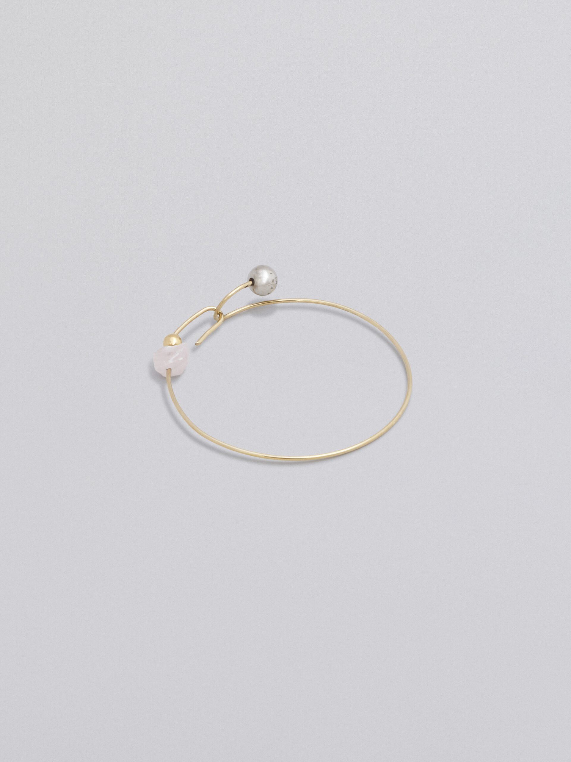 Bracelet TEARS en laiton doré avec une petite sphère en quartz et métal - Bracelets - Image 2