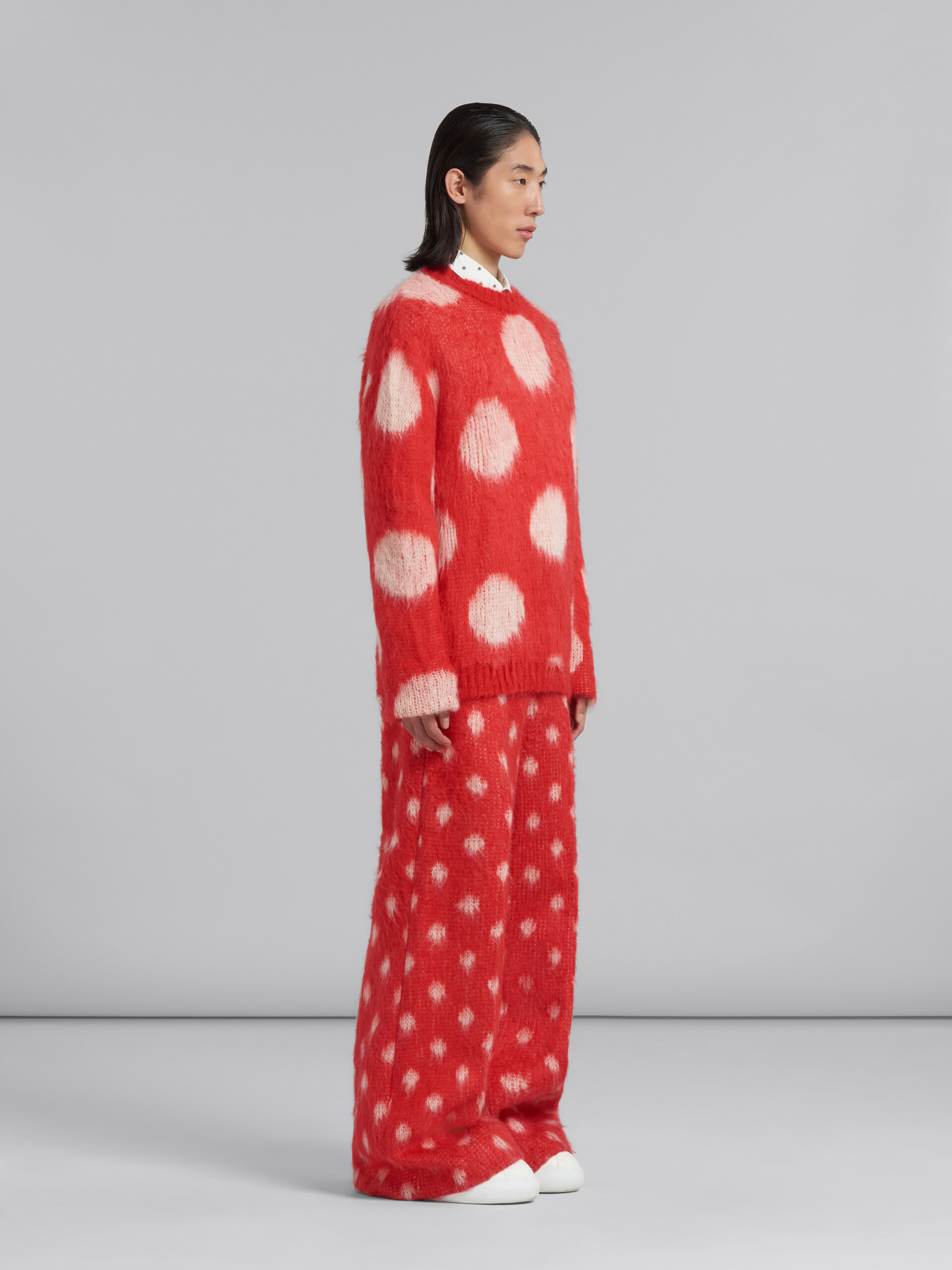 Red mohair jumper with maxi polka dots - Pullovers - Image 5