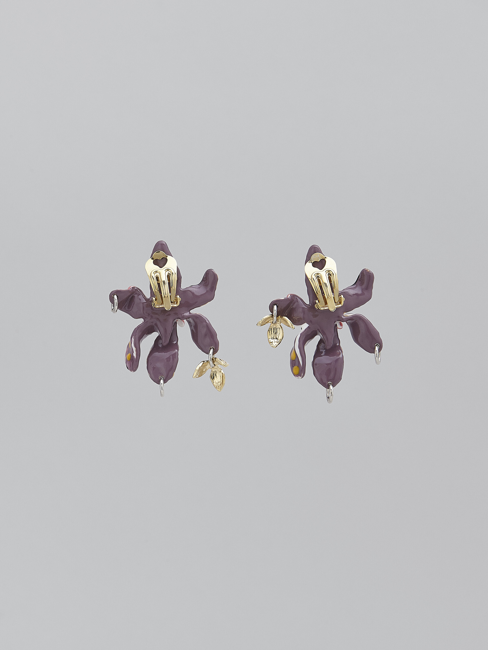 FLOWER purple earrings - Earrings - Image 3