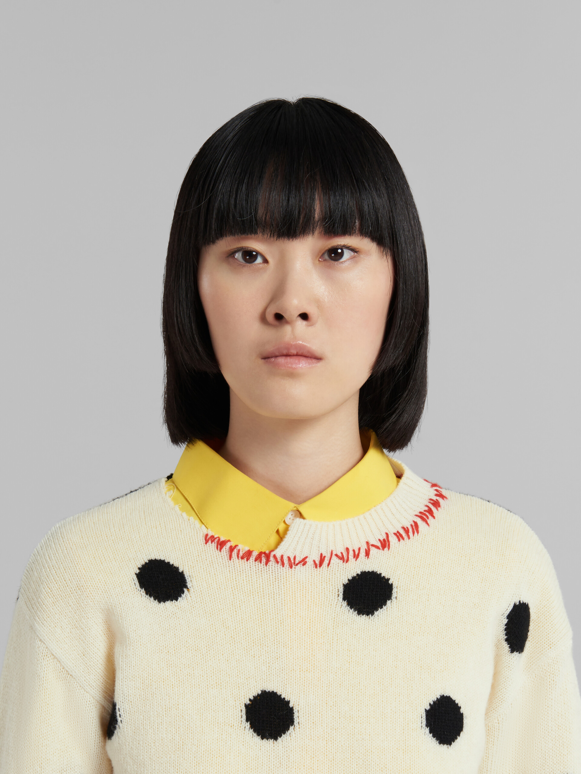 White wool jumper with polka dots - Pullovers - Image 4