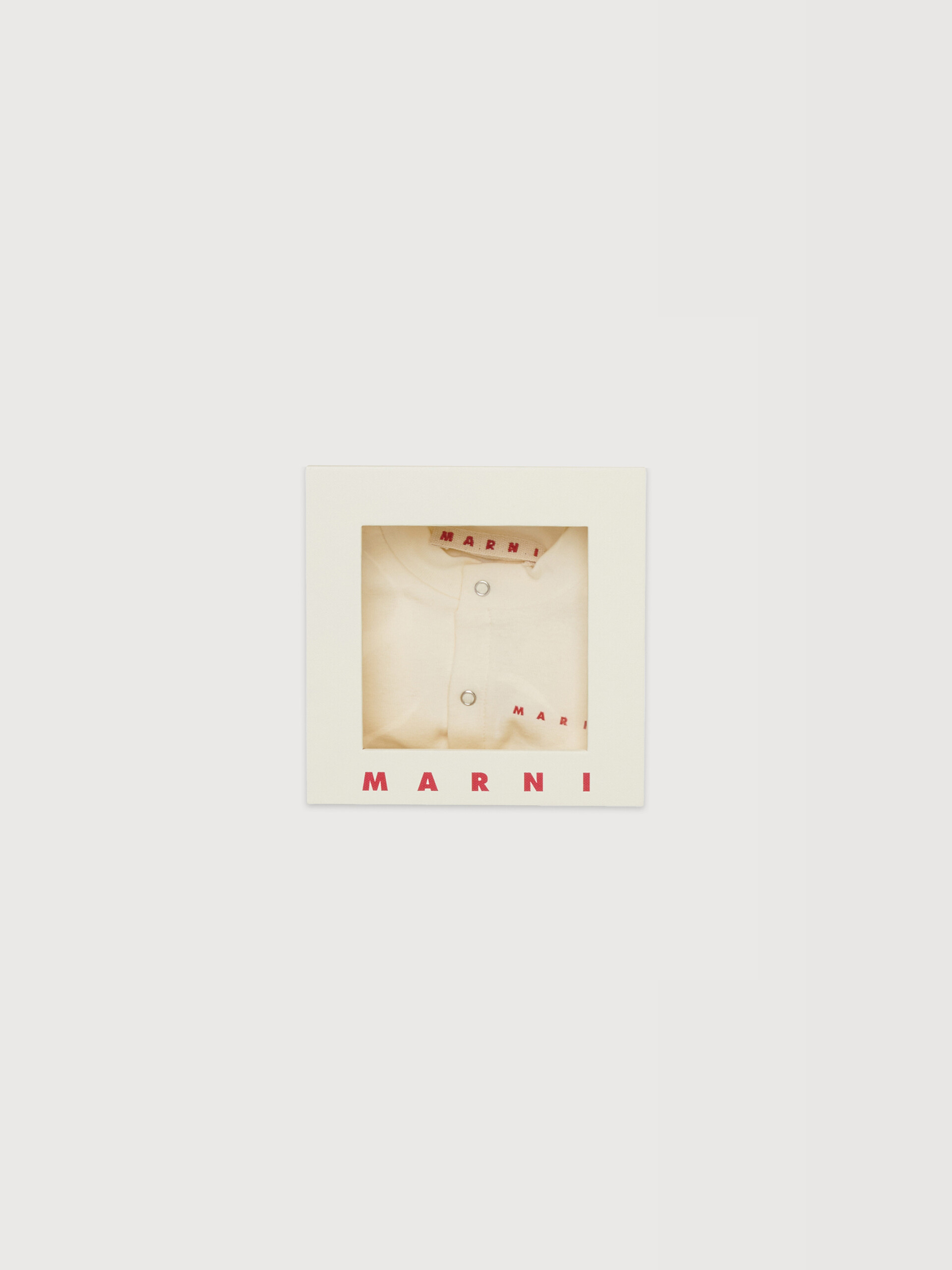 Beige cotton newborn set with Marni logo - Knitwear - Image 4