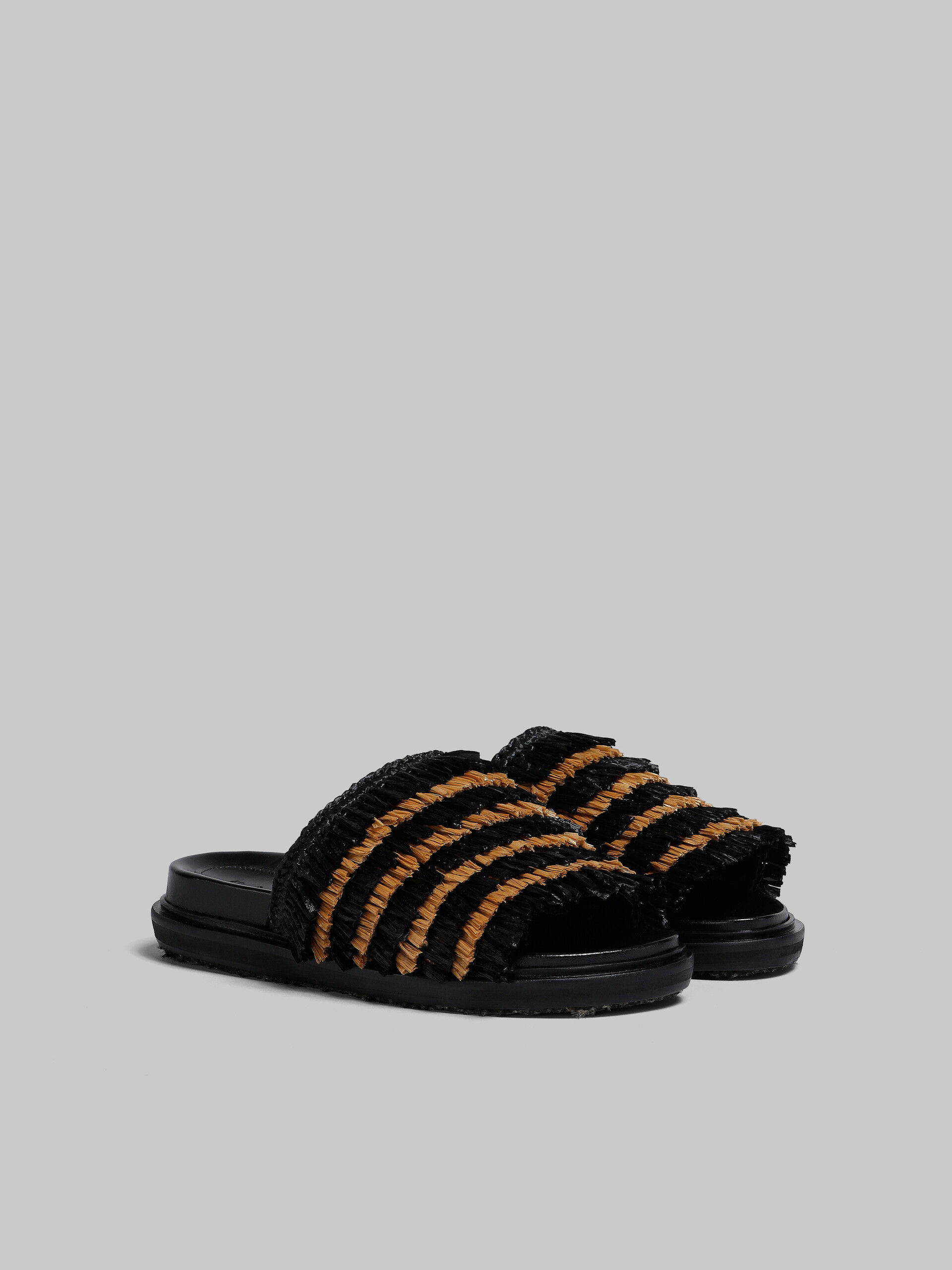 Black fringe slide sandal - Sandals - Image 2