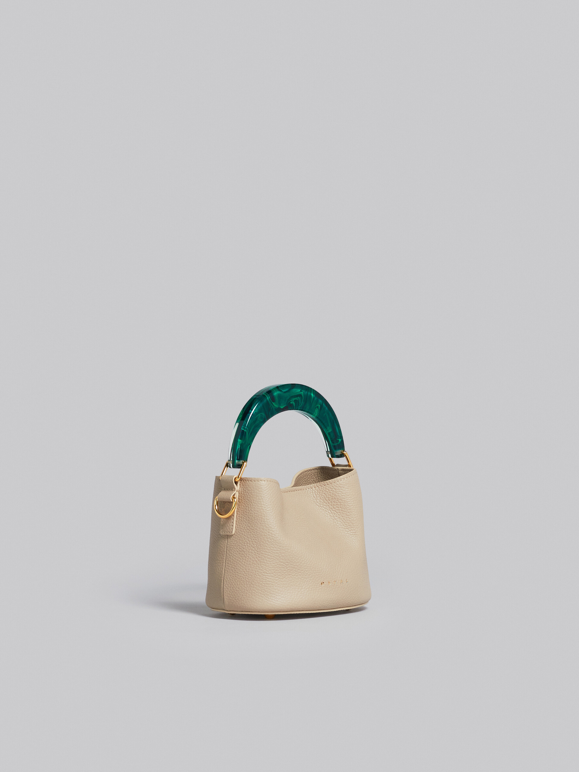 Venice Mini Bucket Bag in beige leather - Shoulder Bag - Image 5