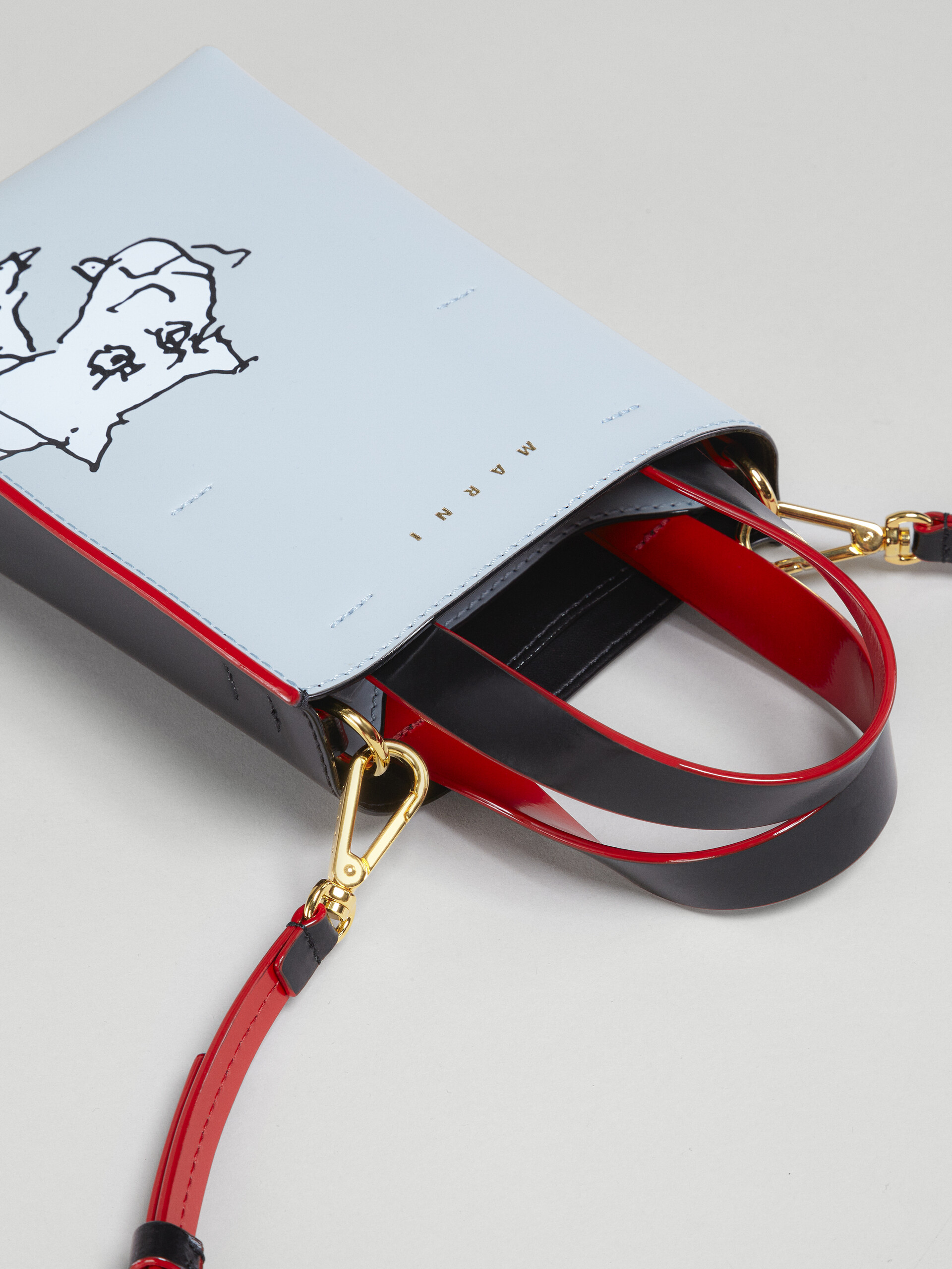 Tiger polished leather nano MUSEO bag - Shopping Bags - Image 4