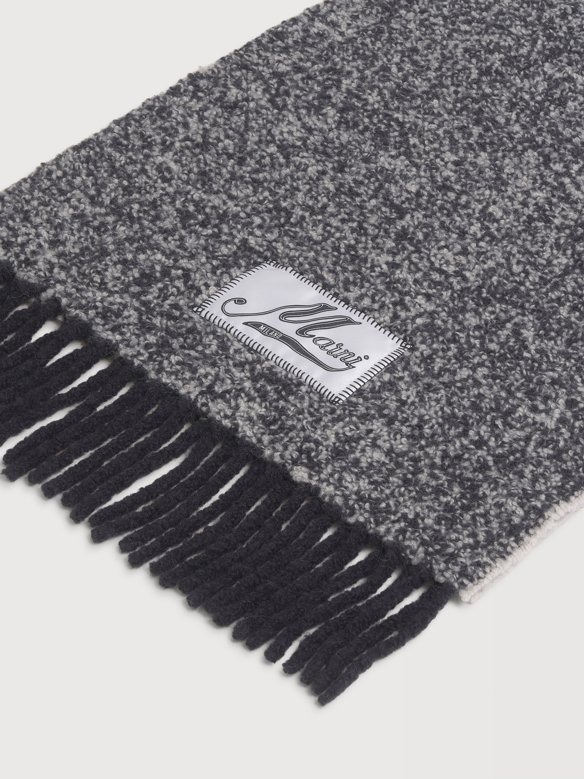 Grey boucl&eacute; alpaca scarf - Scarves - Image 2