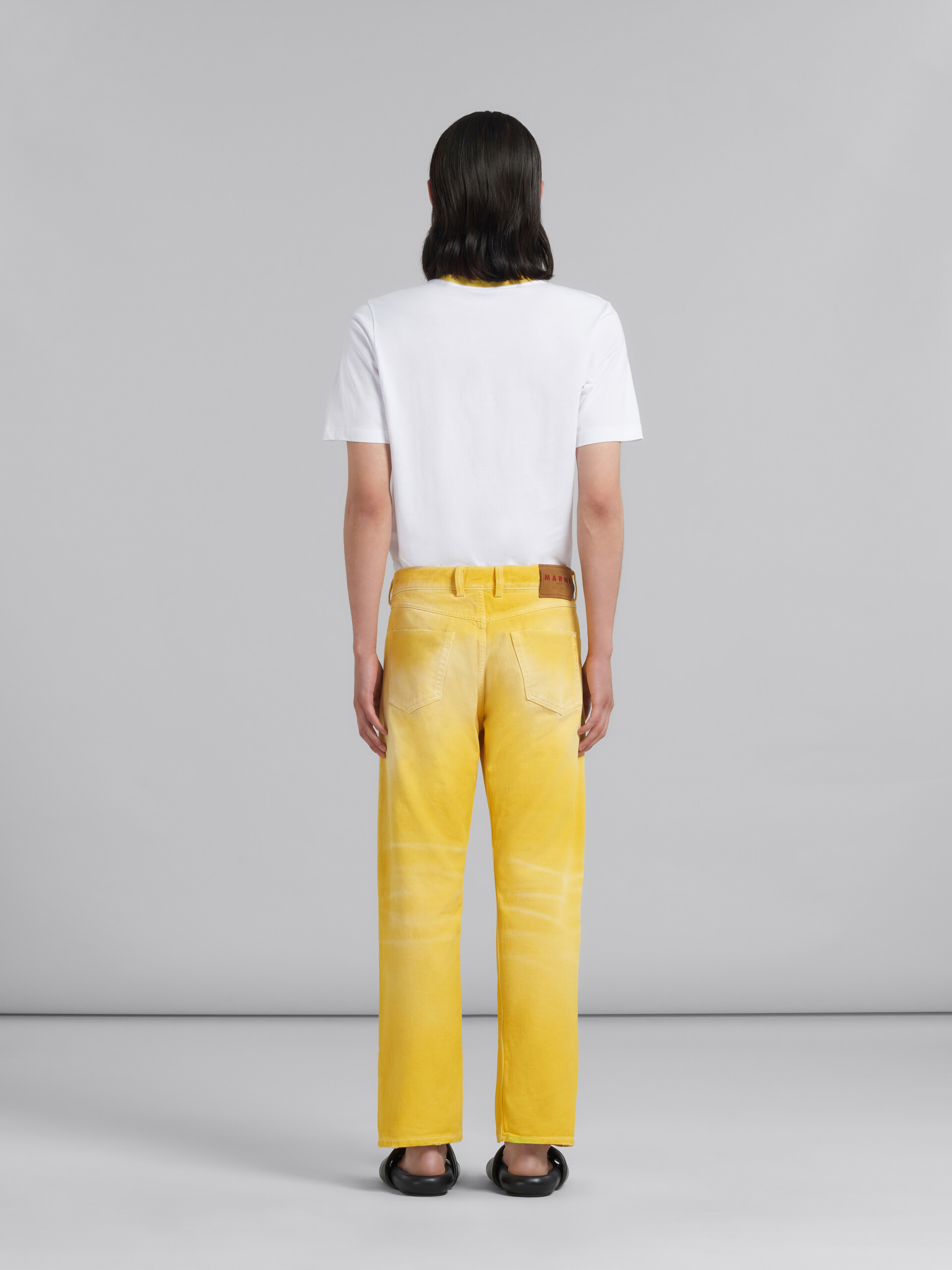 Yellow overdyed bull denim straight-leg trousers - Pants - Image 3