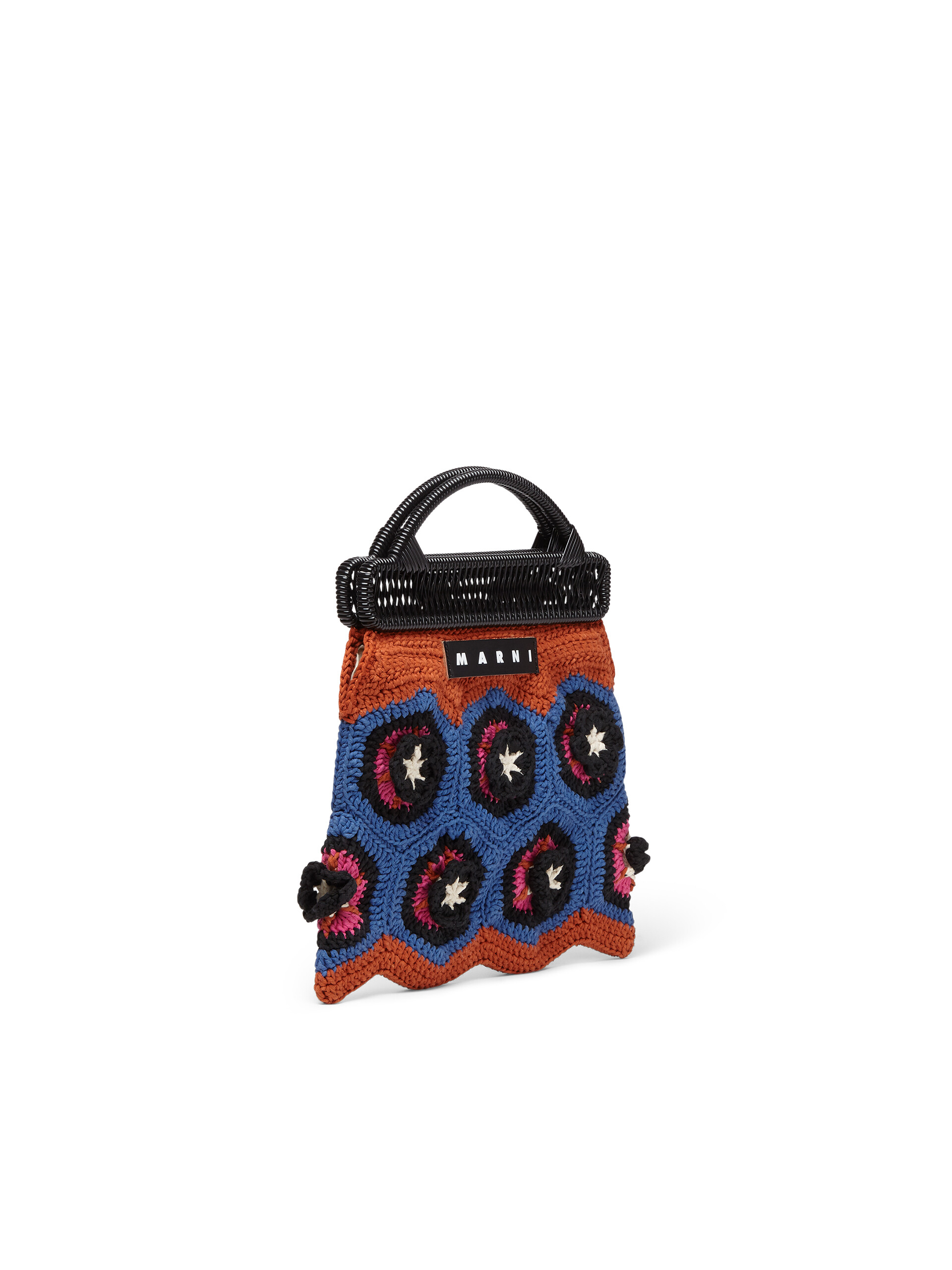MARNI MARKET CROCHET Häkeltasche aus Baumwolle in Orange und Blau - Taschen - Image 2