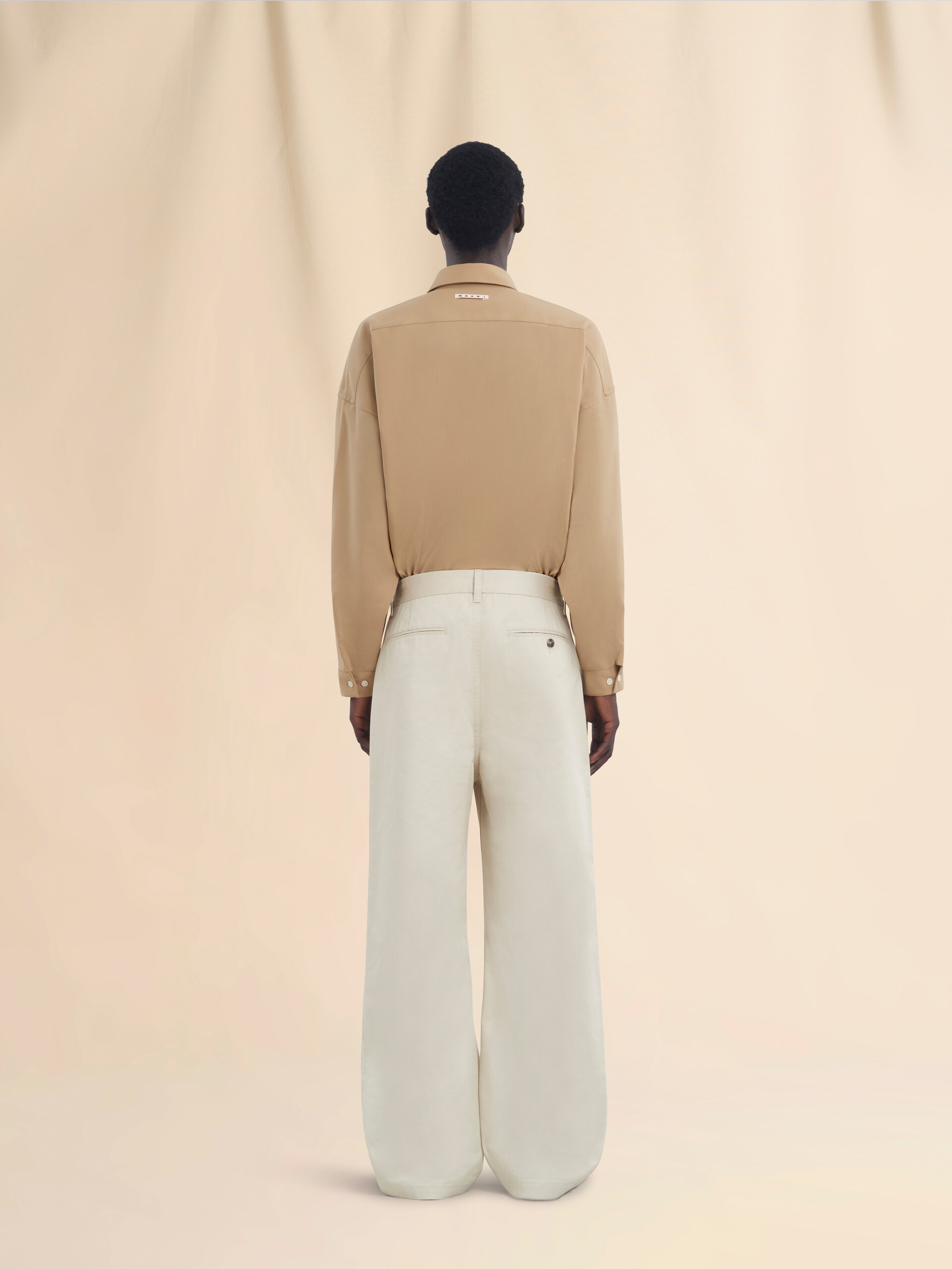 Straight leg ivory organic cotton trousers - Pants - Image 3