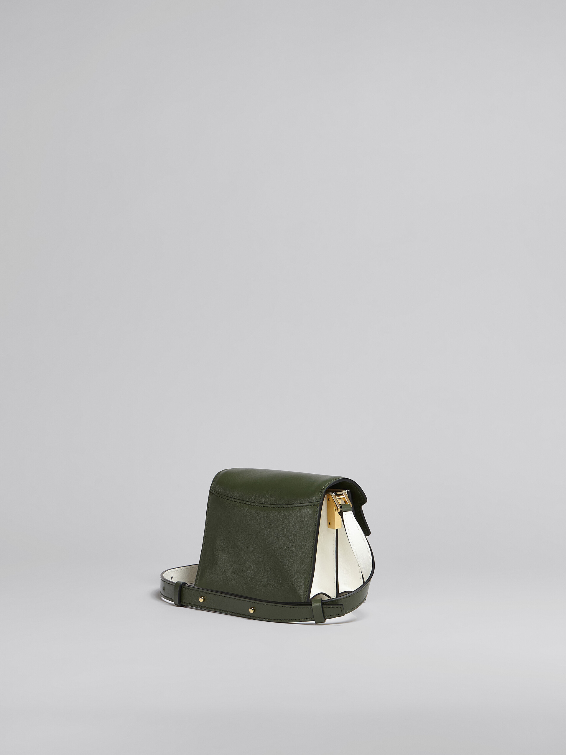 Trunk Soft Mini Bag in green and white leather - Shoulder Bags - Image 3