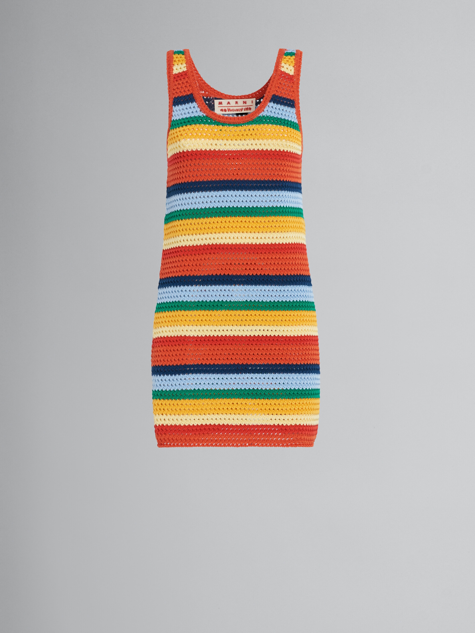 Marni x No Vacancy Inn - Multicolour short cotton-knit dress - Dresses - Image 1