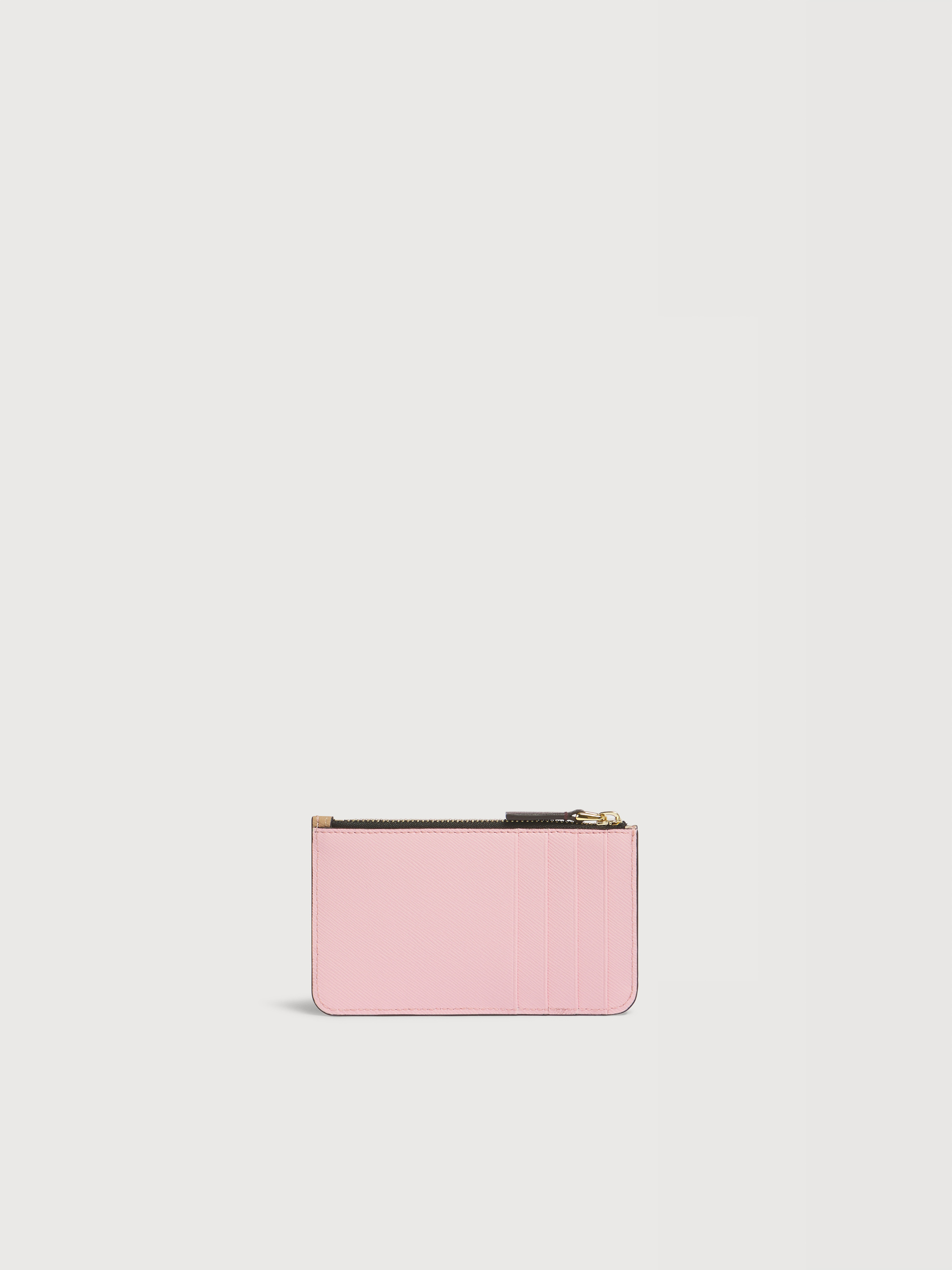 Brown white and mustard leather zip cardholder - Wallets - Image 3
