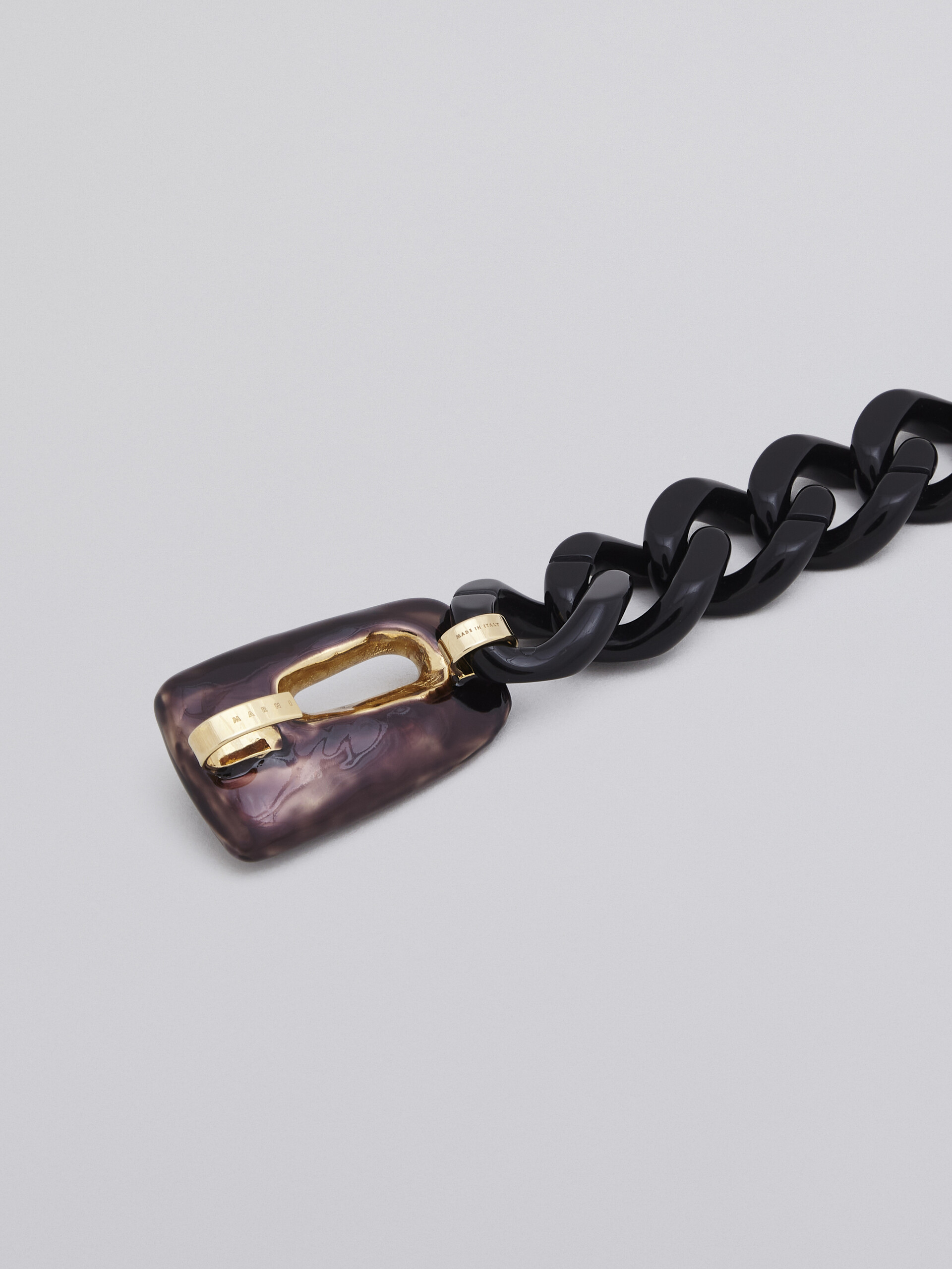 Bracciale TRAPEZE a catena in metallo resina e smalto nero - Braccialetto - Image 3