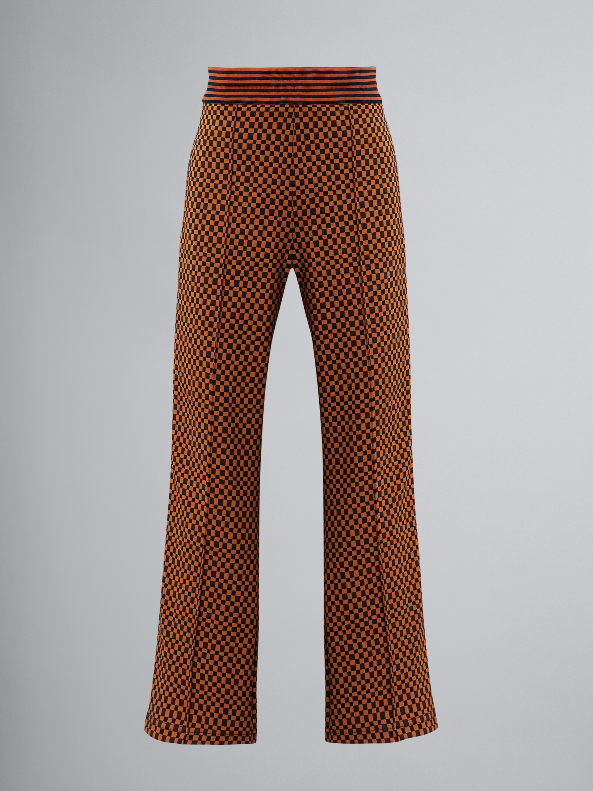 Check jacquard jersey track trousers 