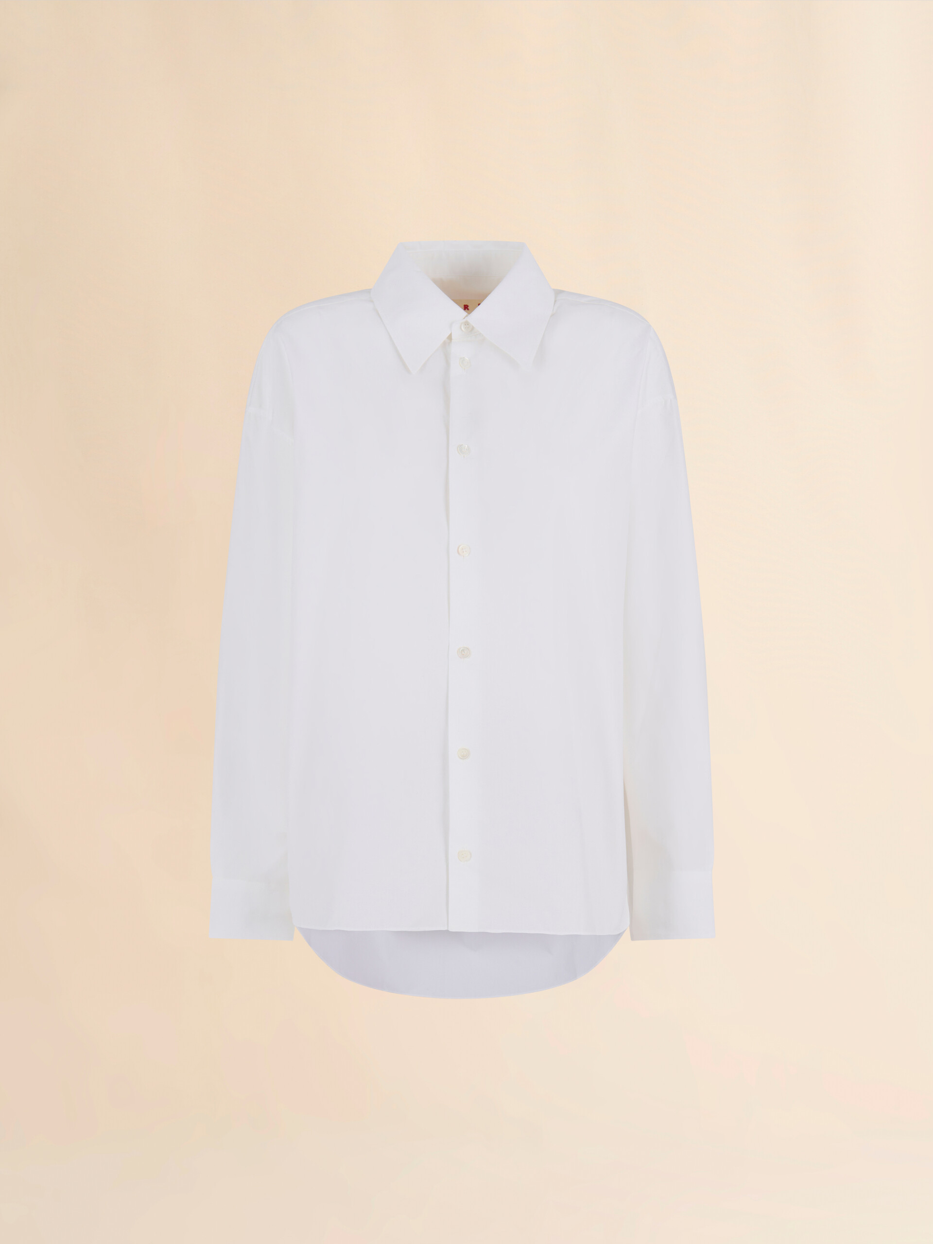 White organic poplin shirt with gathered back - Shirts - Image 1