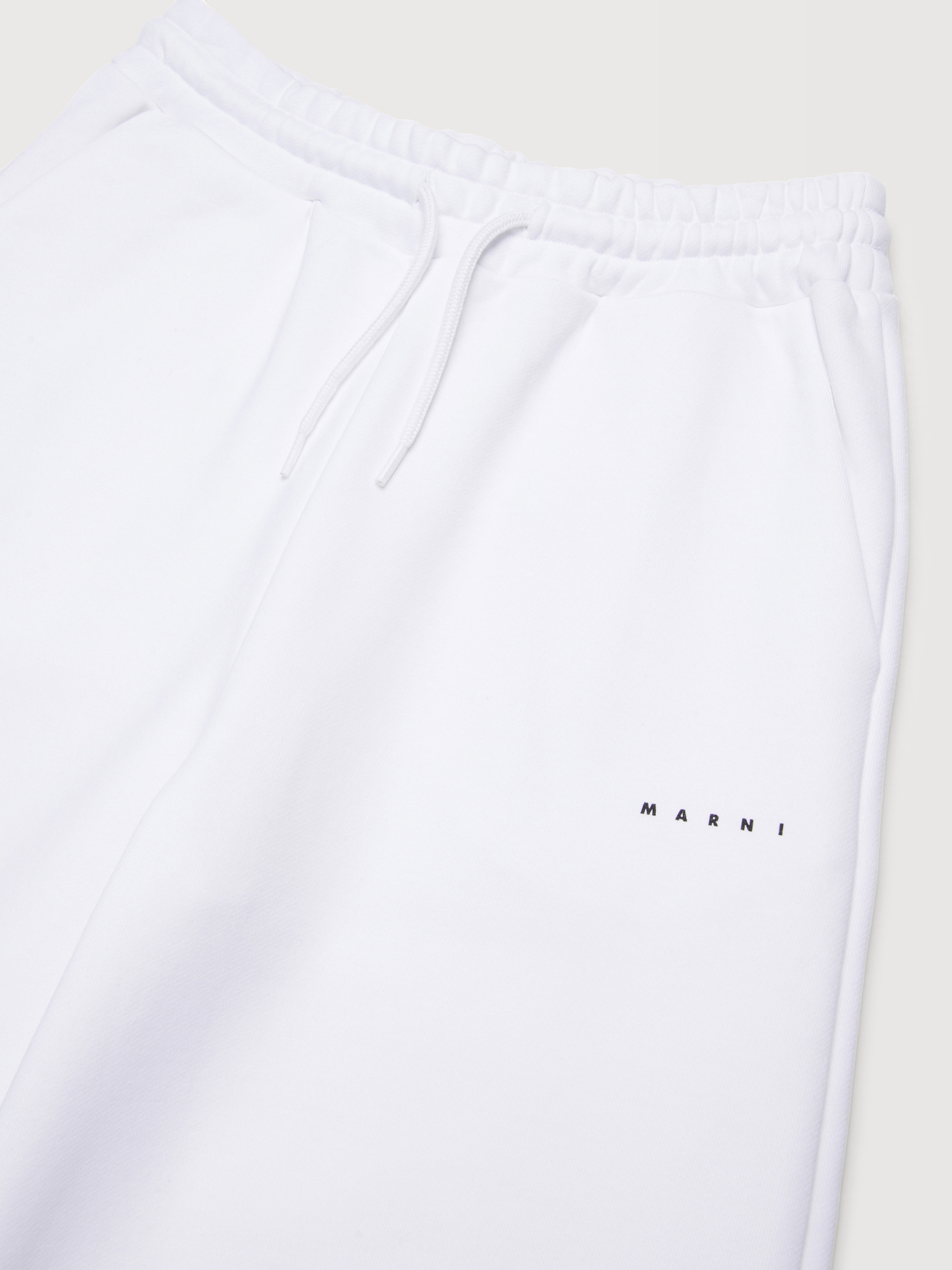 White cotton sweatpants with micro Marni print - Pants - Image 3