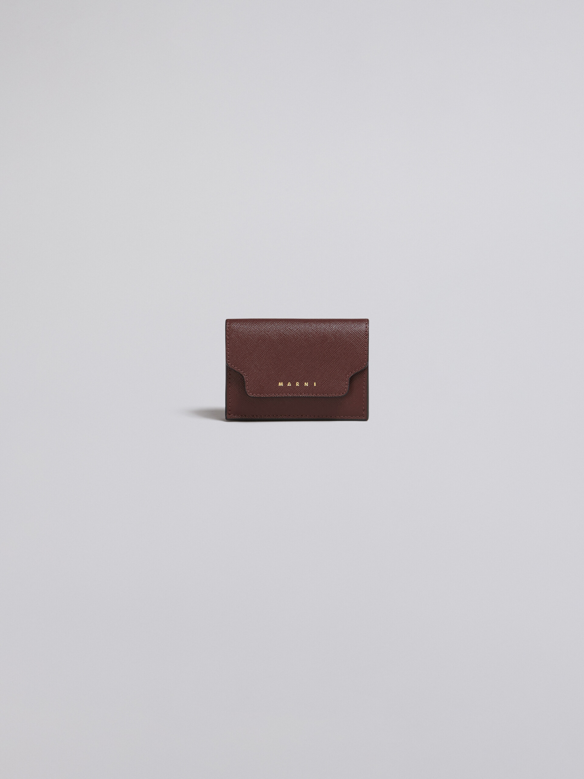 Black tri-fold saffiano wallet - Wallets - Image 1