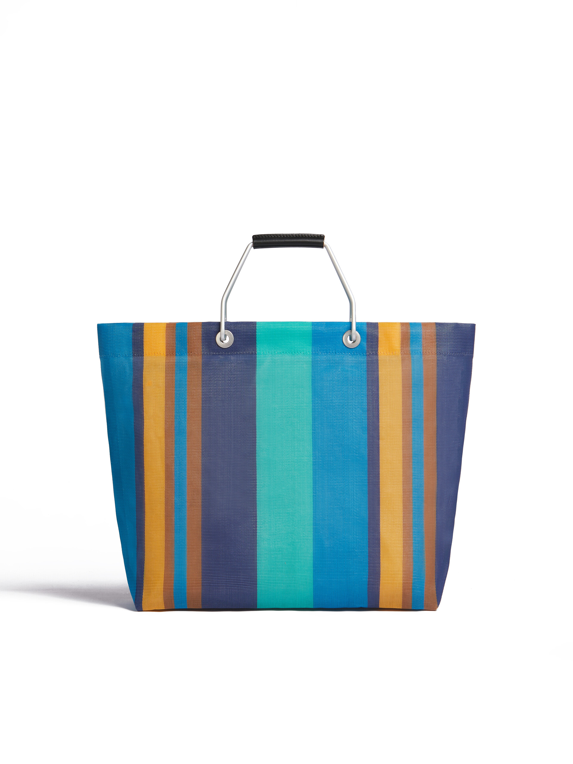 Yellow multicolour MARNI MARKET STRIPE bag - Shopping Bags - Image 3