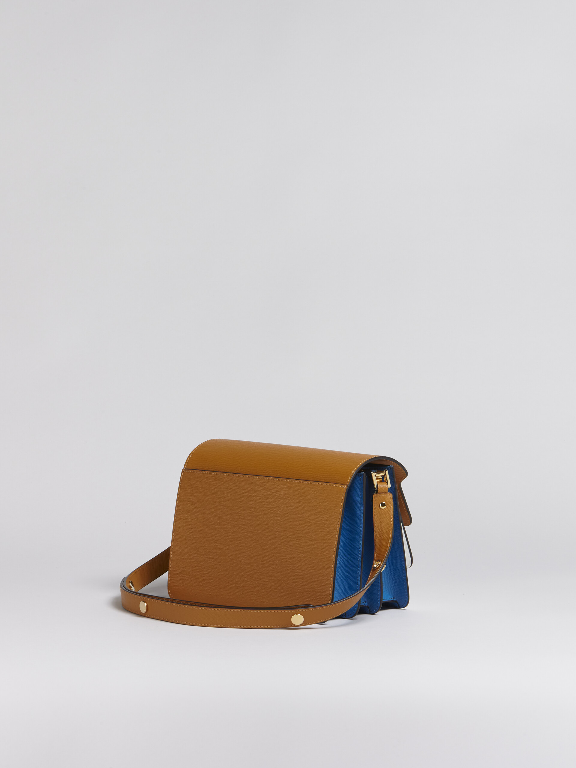 TRUNK medium bag in brown white and blue saffiano leather - Shoulder Bags - Image 2