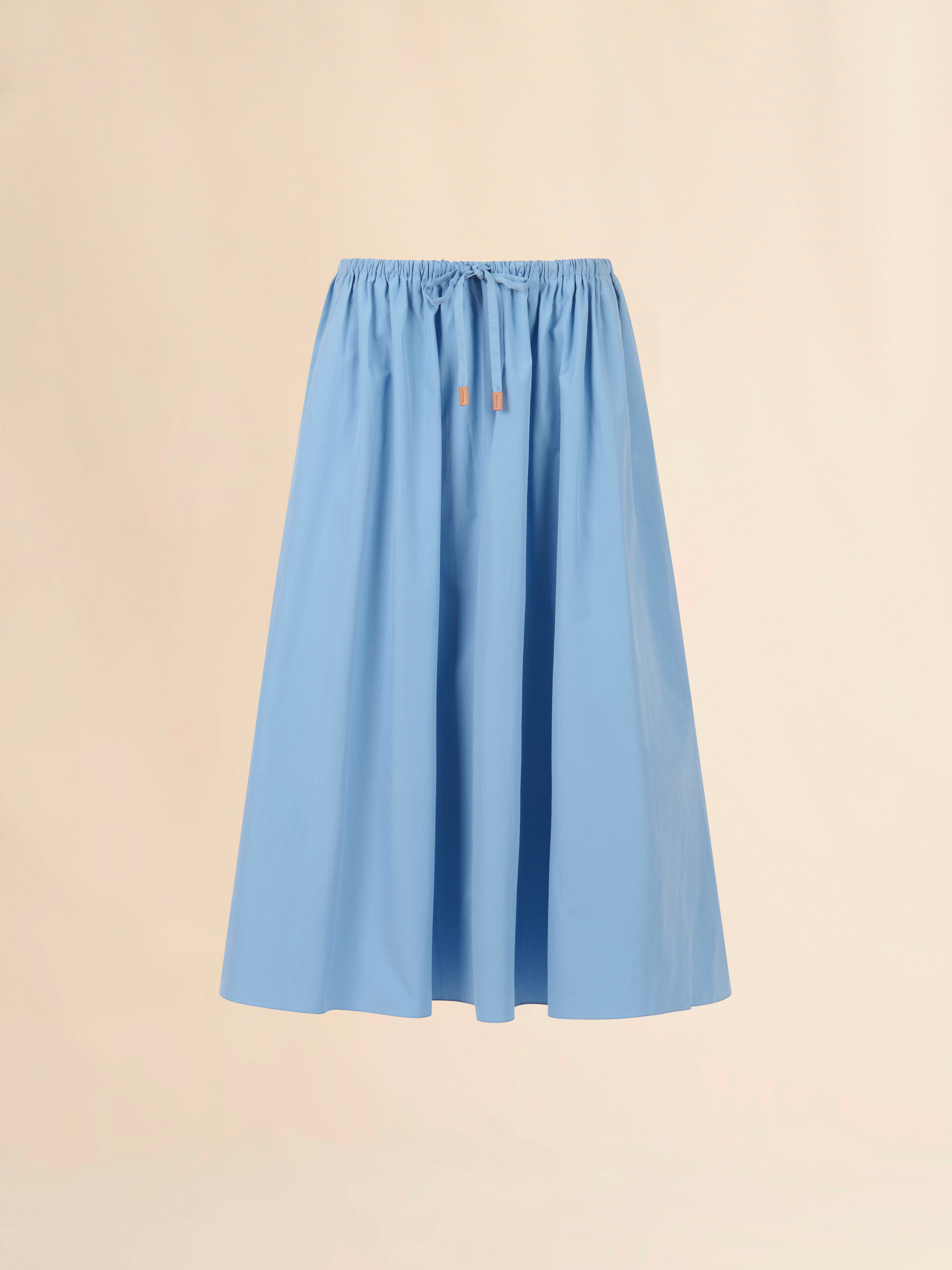 Blue organic poplin drawstring skirt - Skirts - Image 1