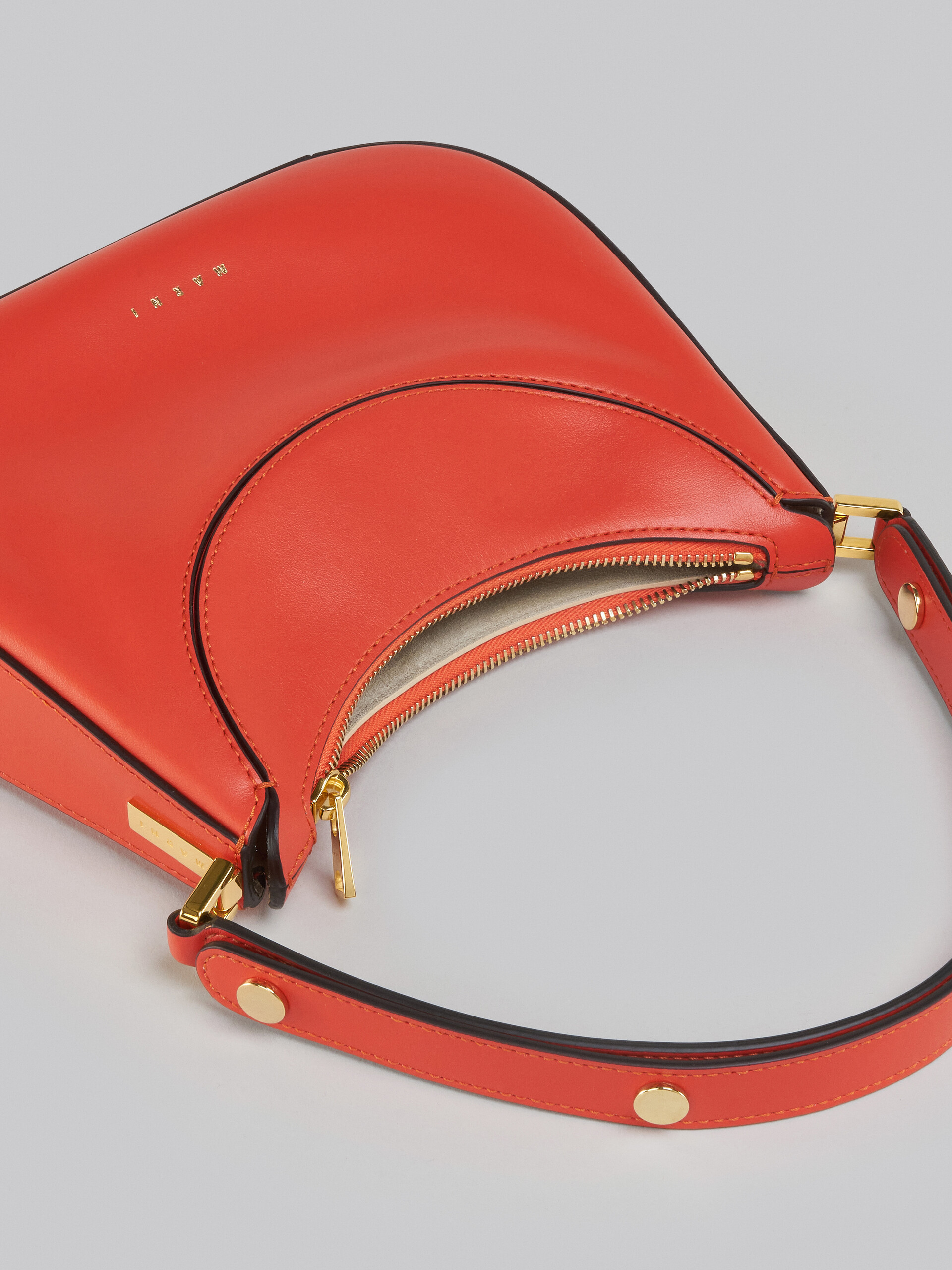 Milano Mini Bag in orange leather - Handbag - Image 4
