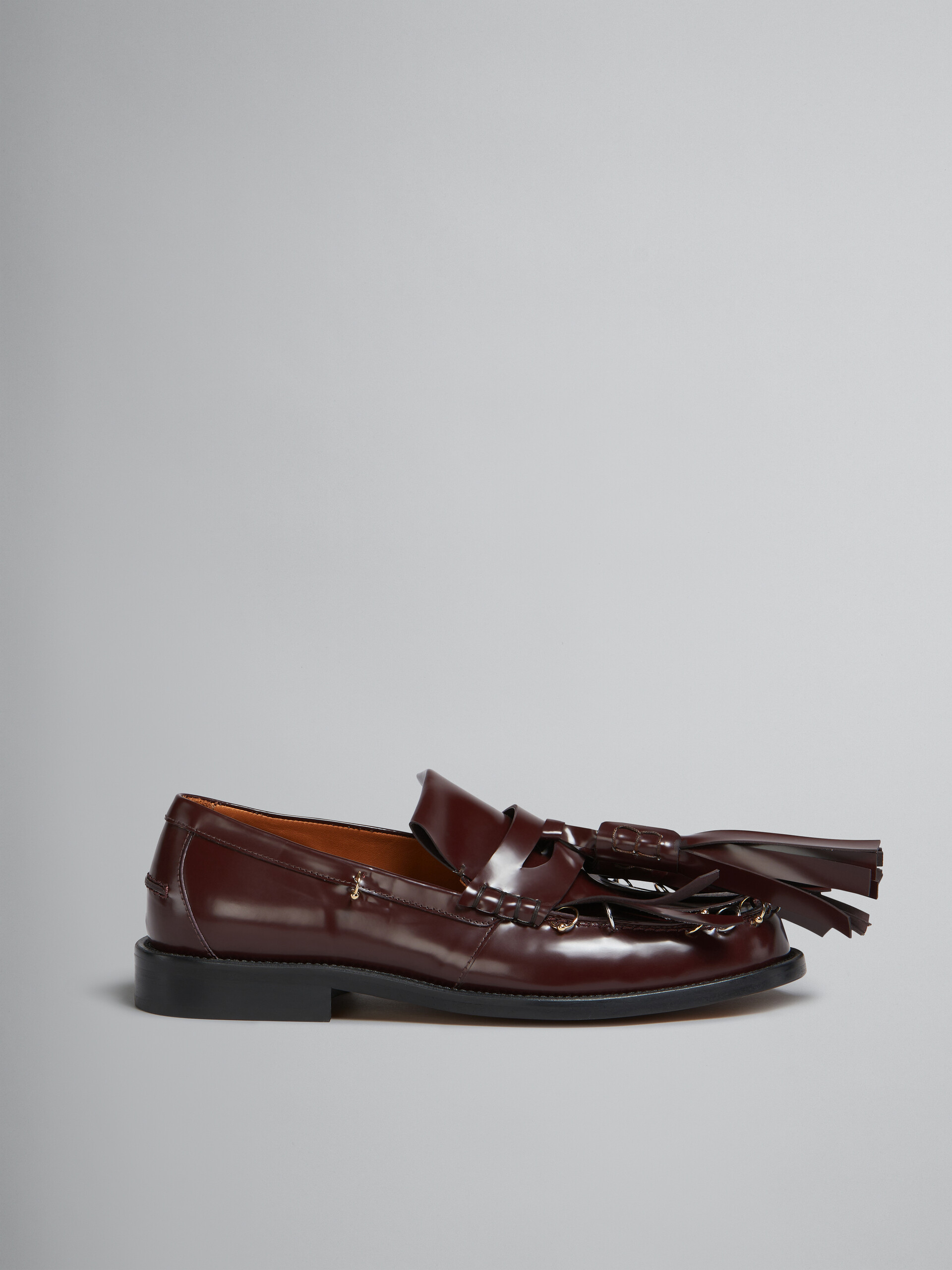 Black leather Bambi loafer with maxi tassels - Mocassin - Image 1
