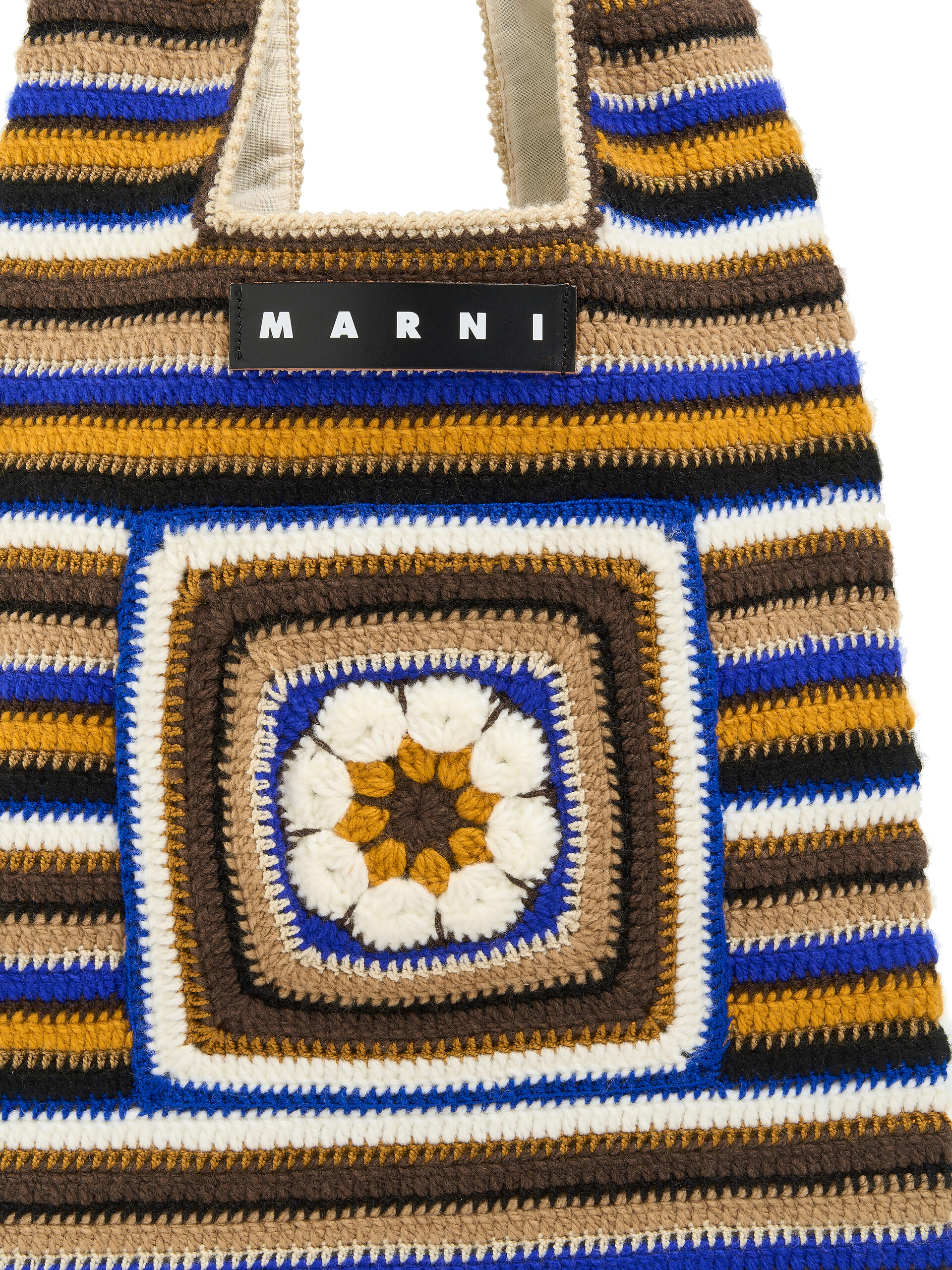 Borsa Marni Market Mom In Crochet Blu - Borse shopping - Image 4