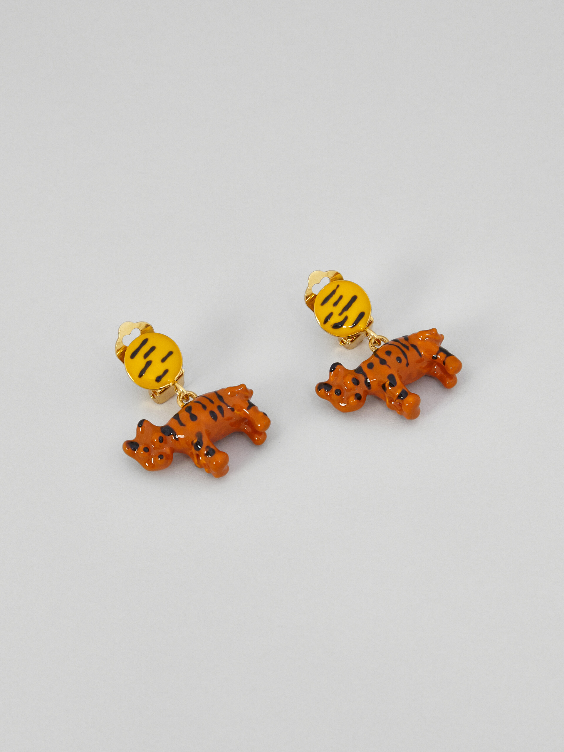 NAIF TIGER clip-on earrings in metal and resin | Marni