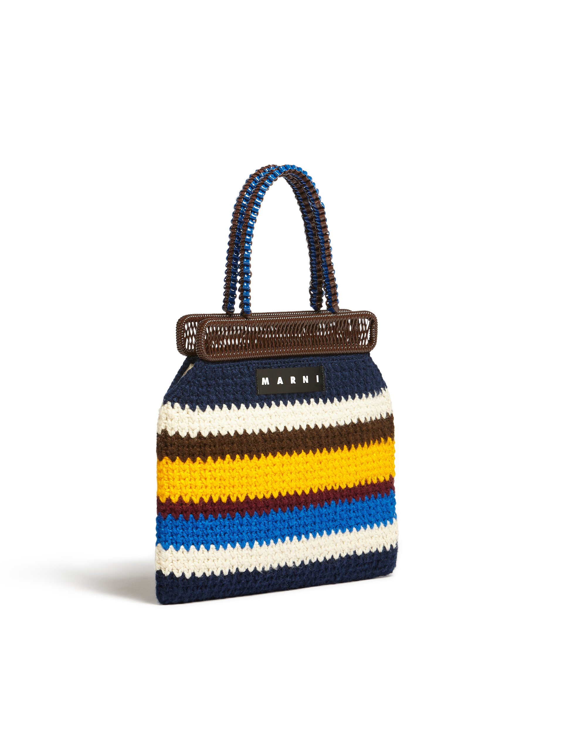 Borsa MARNI MARKET in lana crochet multicolore blu - Arredamento - Image 2