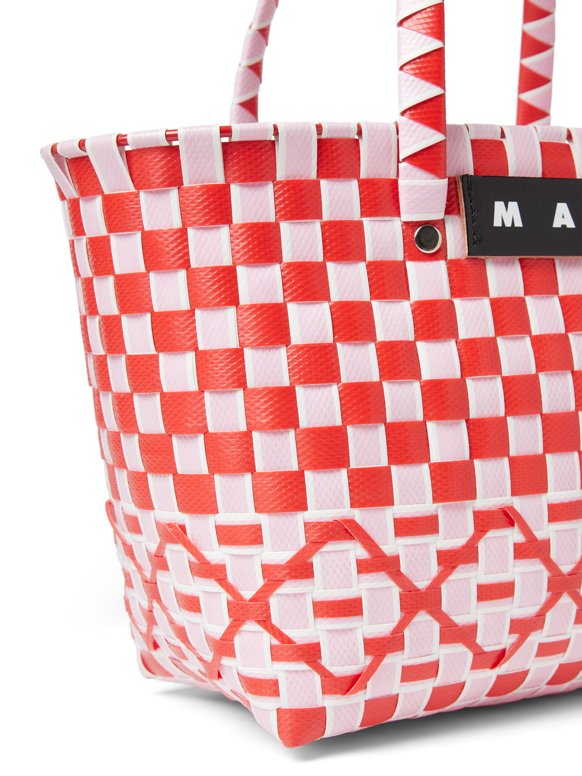 MARNI MARKET BASKET bag in red and pink woven material Marni