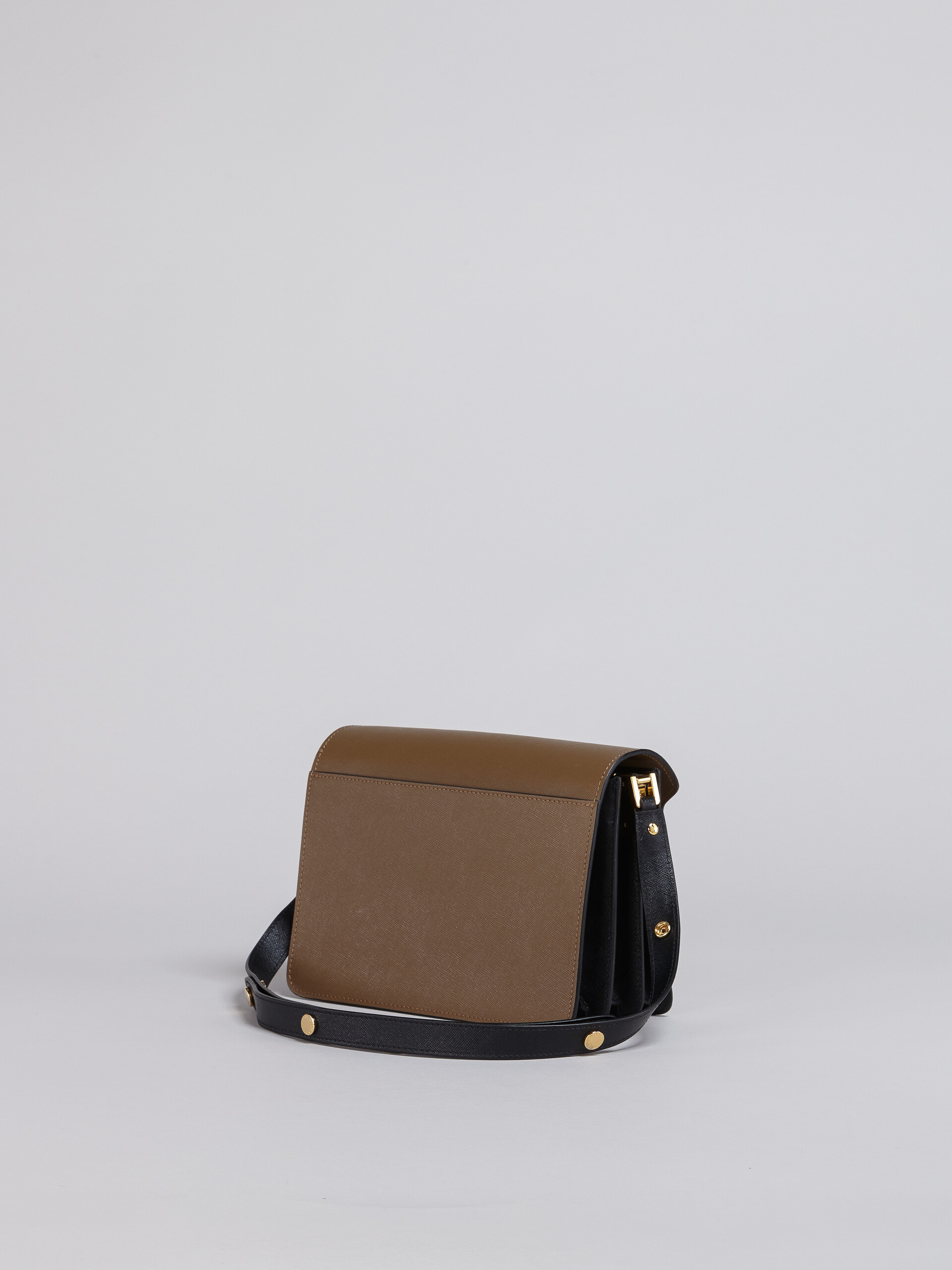 TRUNK bag in saffiano calf brown white and black - Shoulder Bags - Image 2