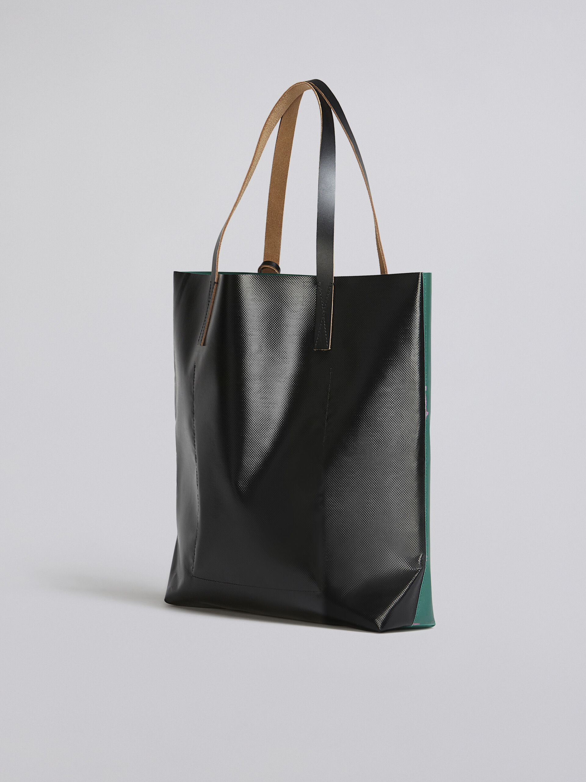 Green Faded Roses print PVC bag - Shopping Bags - Image 3
