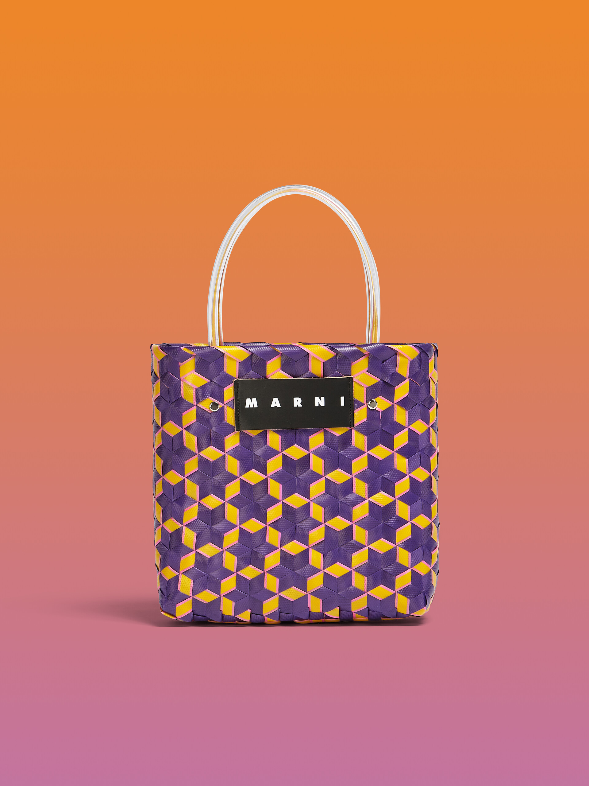 MARNI MARKET bag in purple star woven material - Bags - Image 1