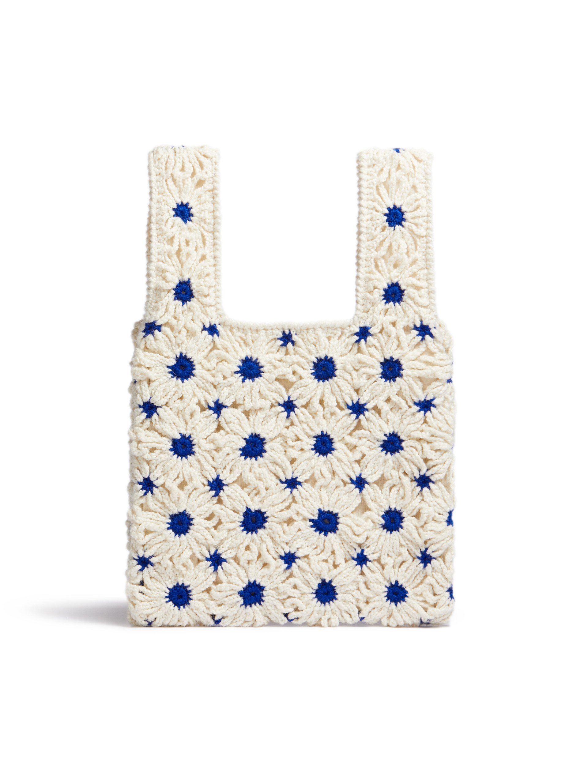 ホワイト&ブルー MARNI MARKET FISH クロシェバッグ | Marni