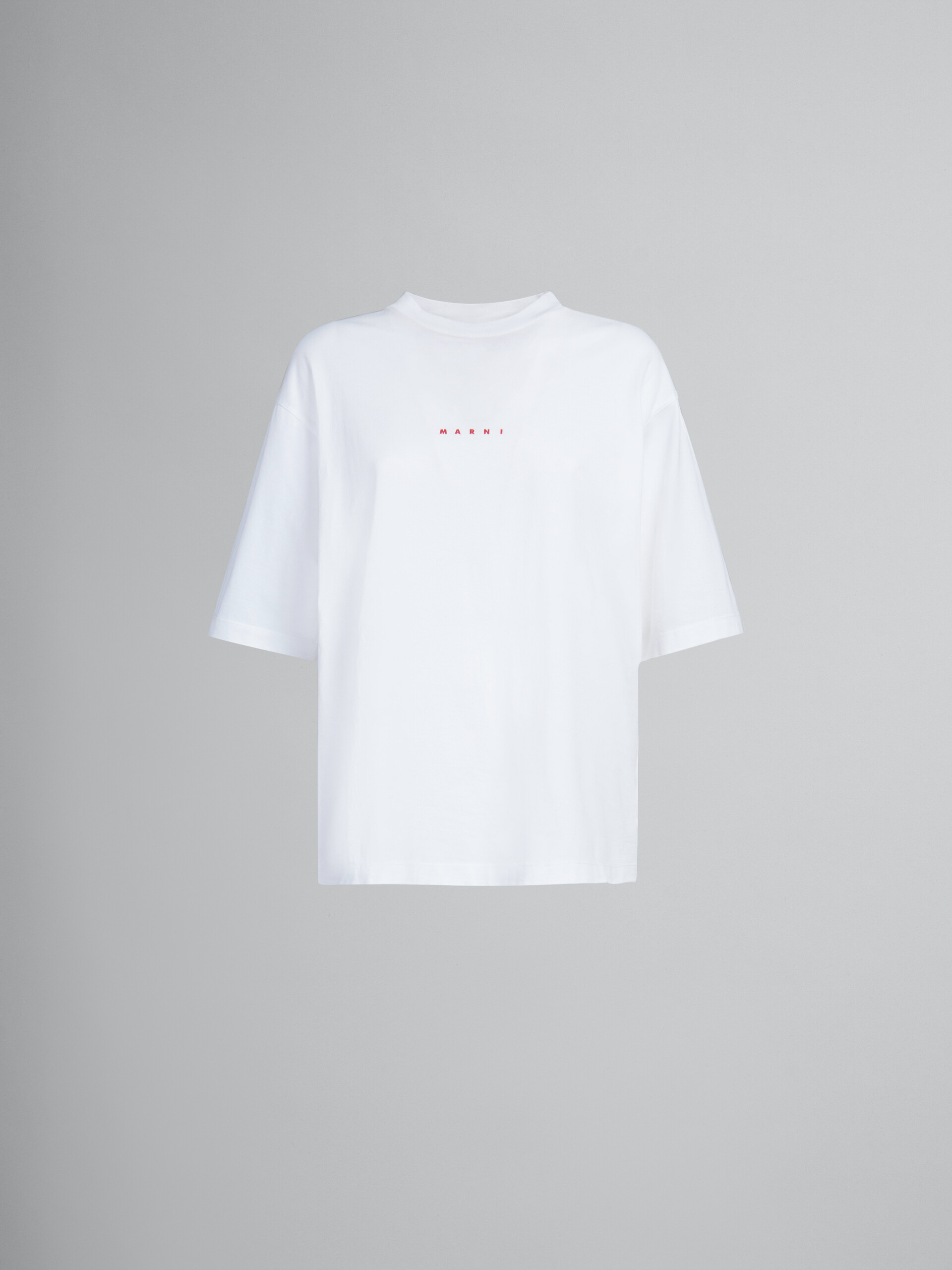T-shirt in cotone biologico bianco con logo - T-shirt - Image 1